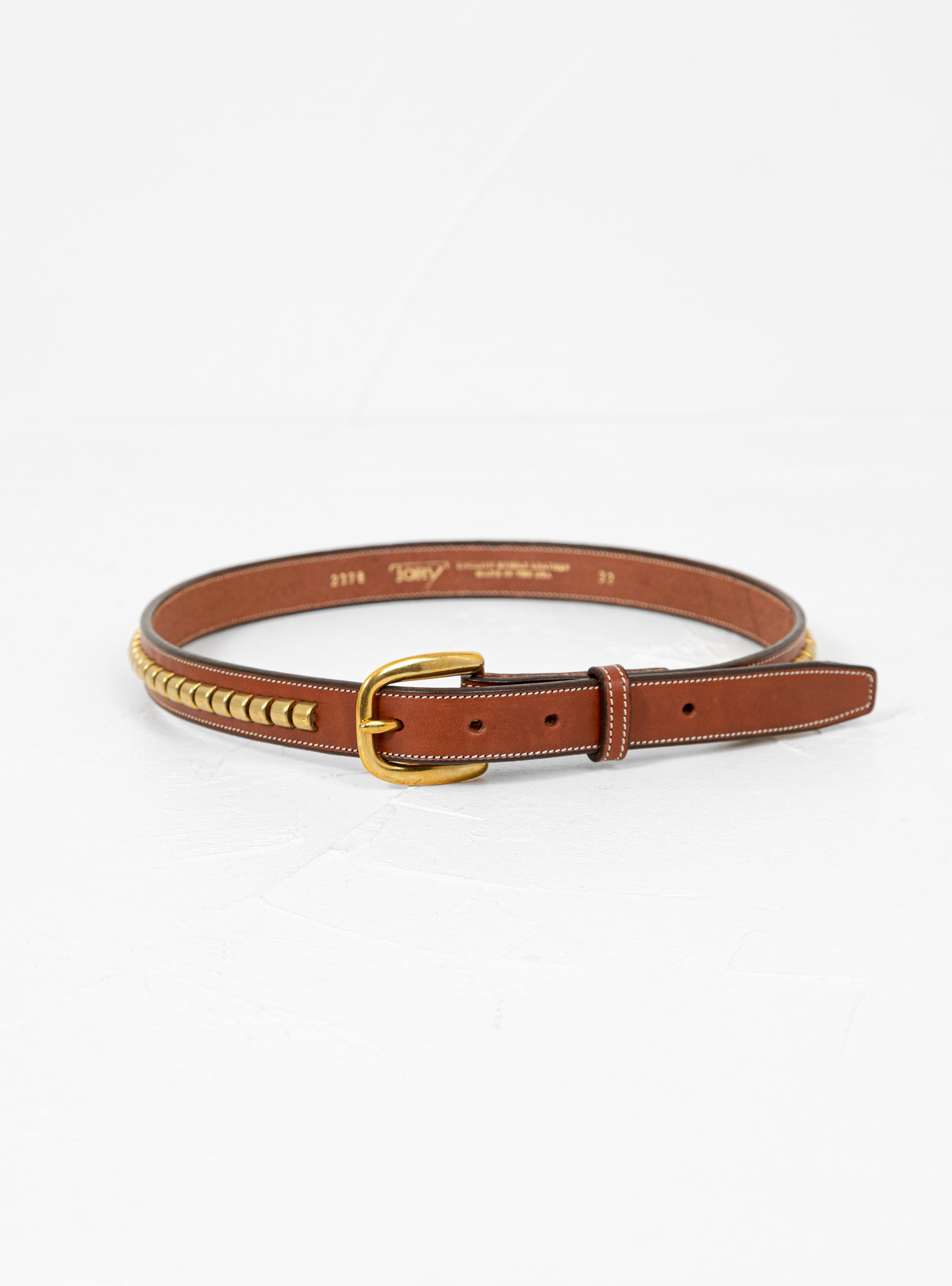  Tory Leather Clincher Belt Oakbark Brown & Brass - 36"