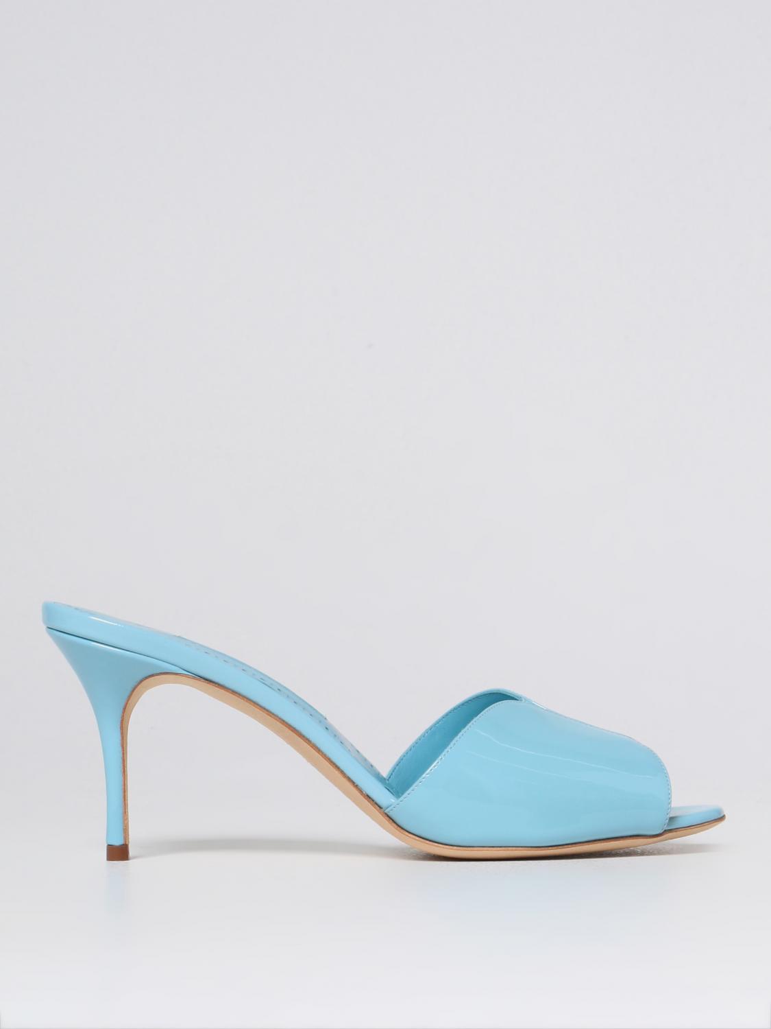 Manolo Blahnik Heeled Sandals MANOLO BLAHNIK Woman colour Gnawed Blue