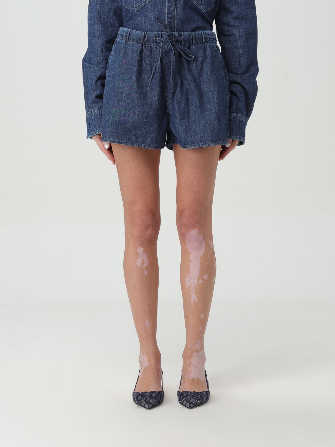 Valentino Short VALENTINO Woman colour Denim