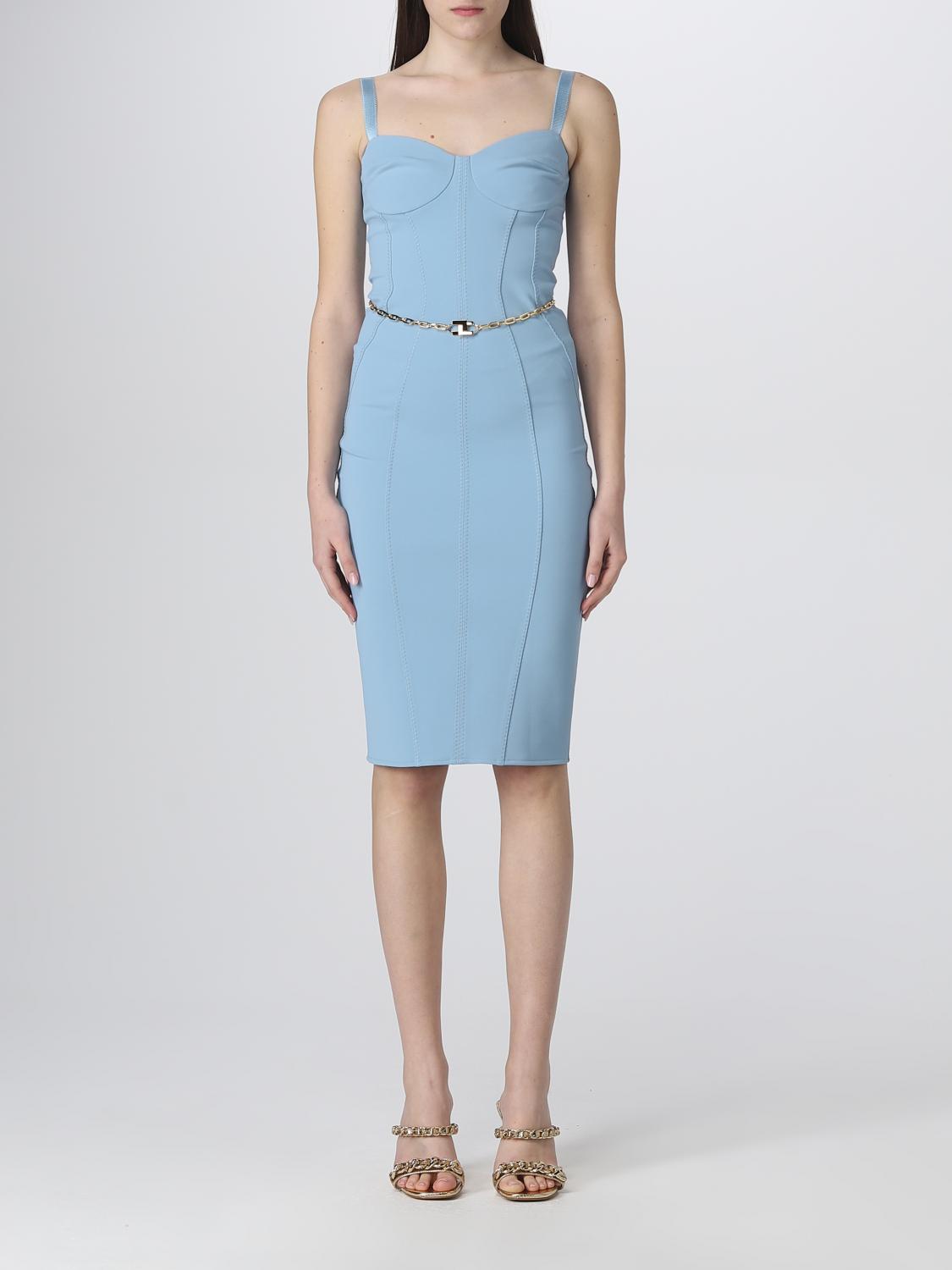 Elisabetta Franchi Dress ELISABETTA FRANCHI Woman colour Gnawed Blue