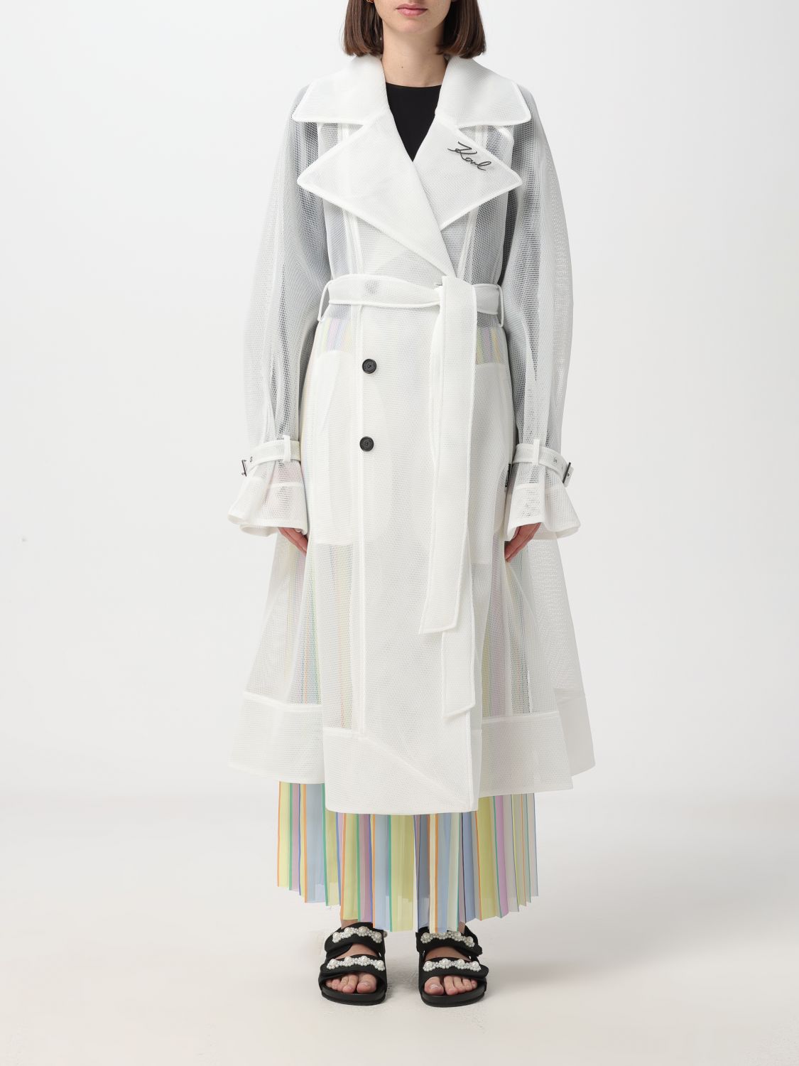 Karl Lagerfeld Trench Coat KARL LAGERFELD Woman color White