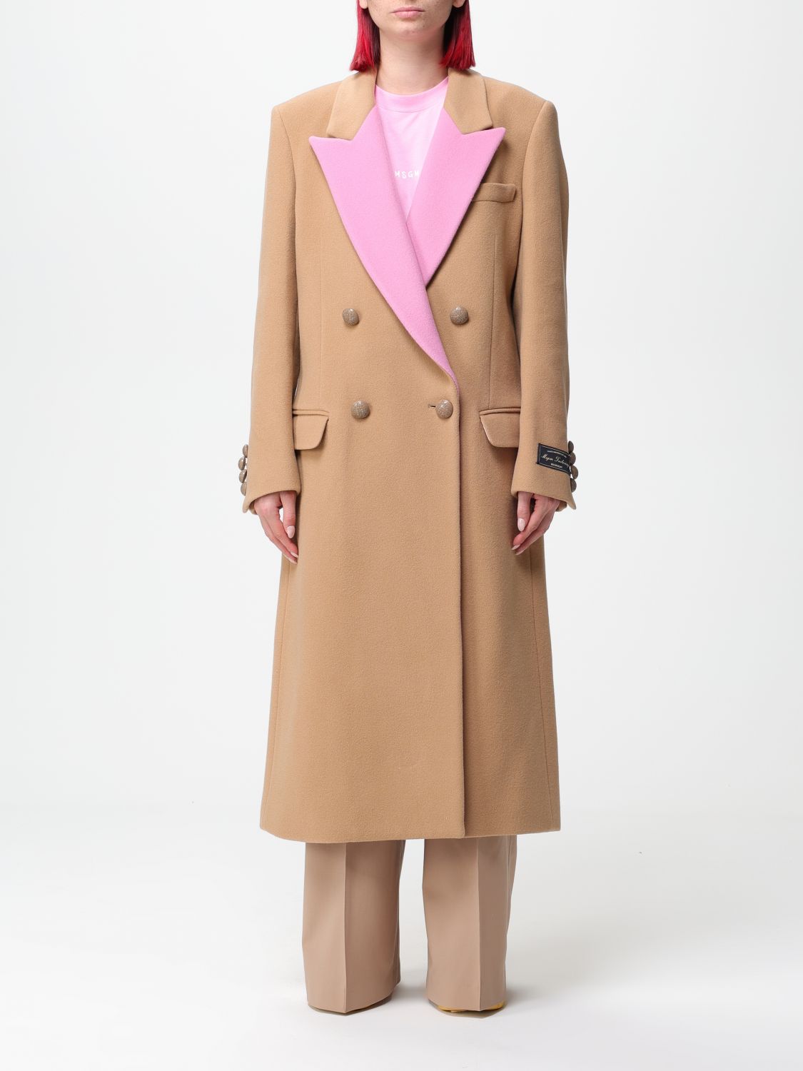 Msgm Coat MSGM Woman colour Camel