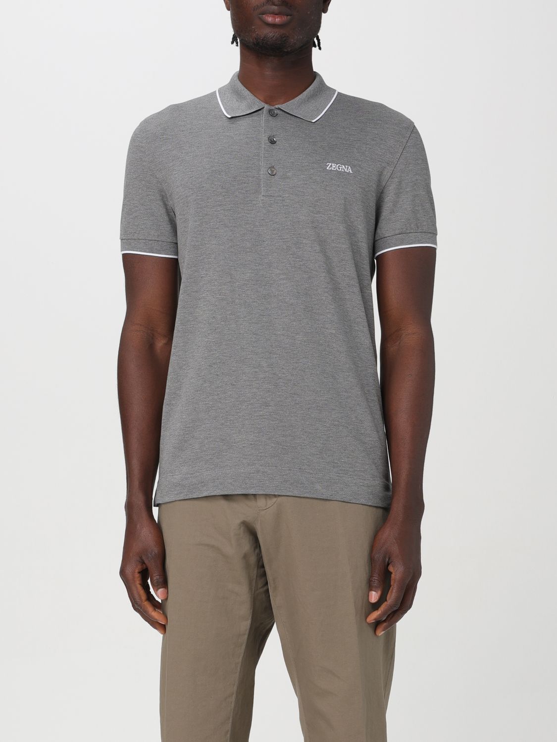 zegna Polo Shirt ZEGNA Men colour Grey