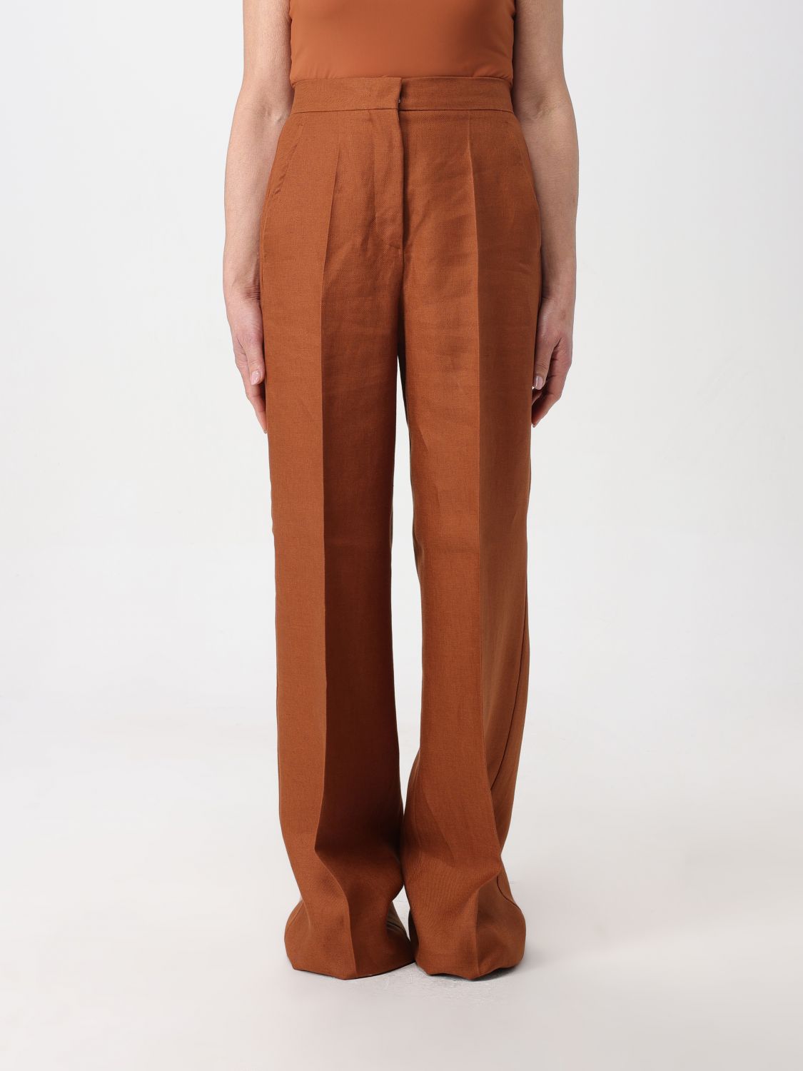 Max Mara Trousers MAX MARA Woman colour Leather