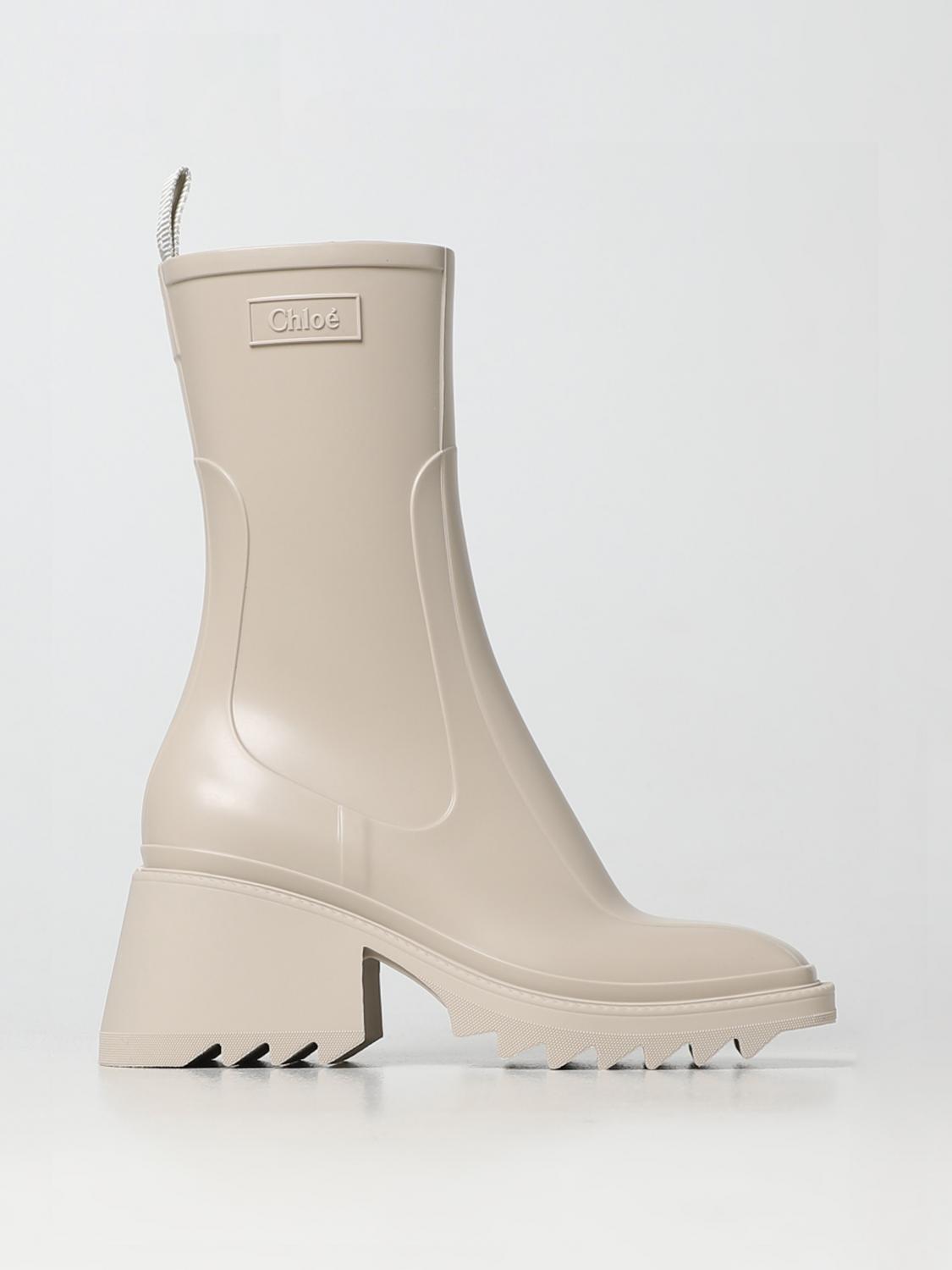 Chloé Flat Ankle Boots CHLOÉ Woman colour Beige