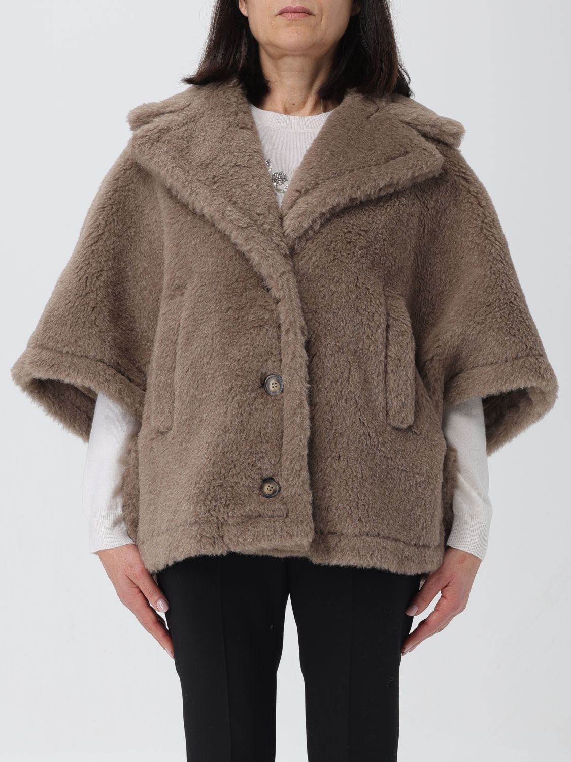 Max Mara Cloak MAX MARA Woman colour Beige