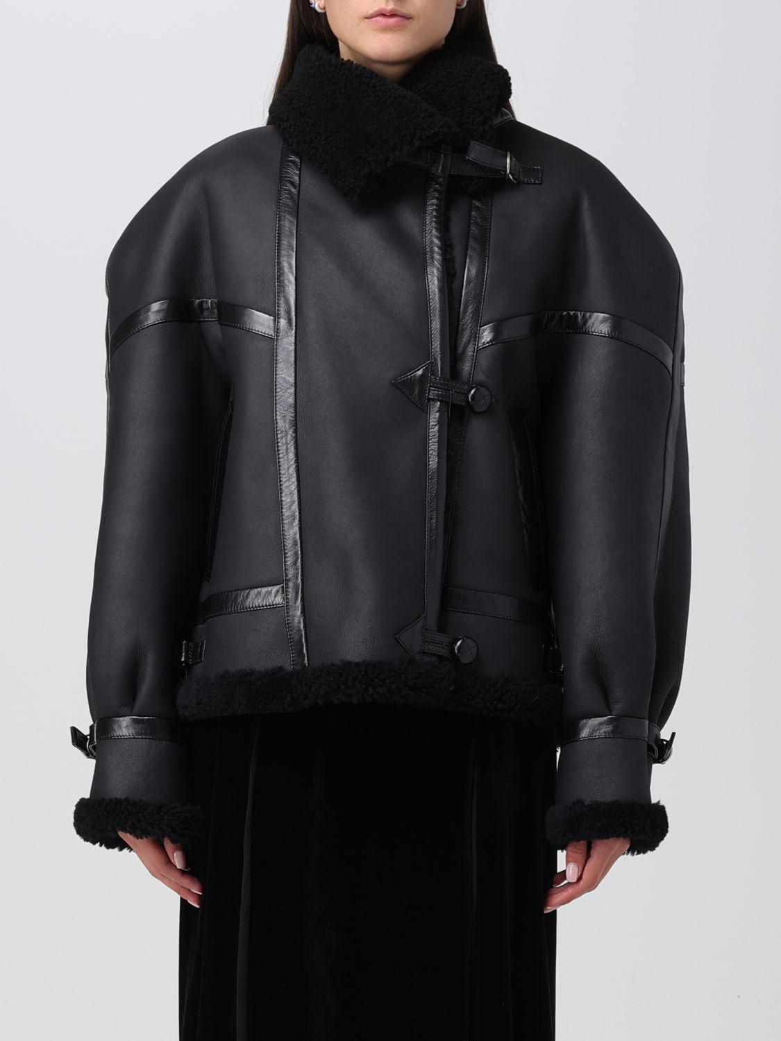 Saint Laurent Coat SAINT LAURENT Woman colour Black