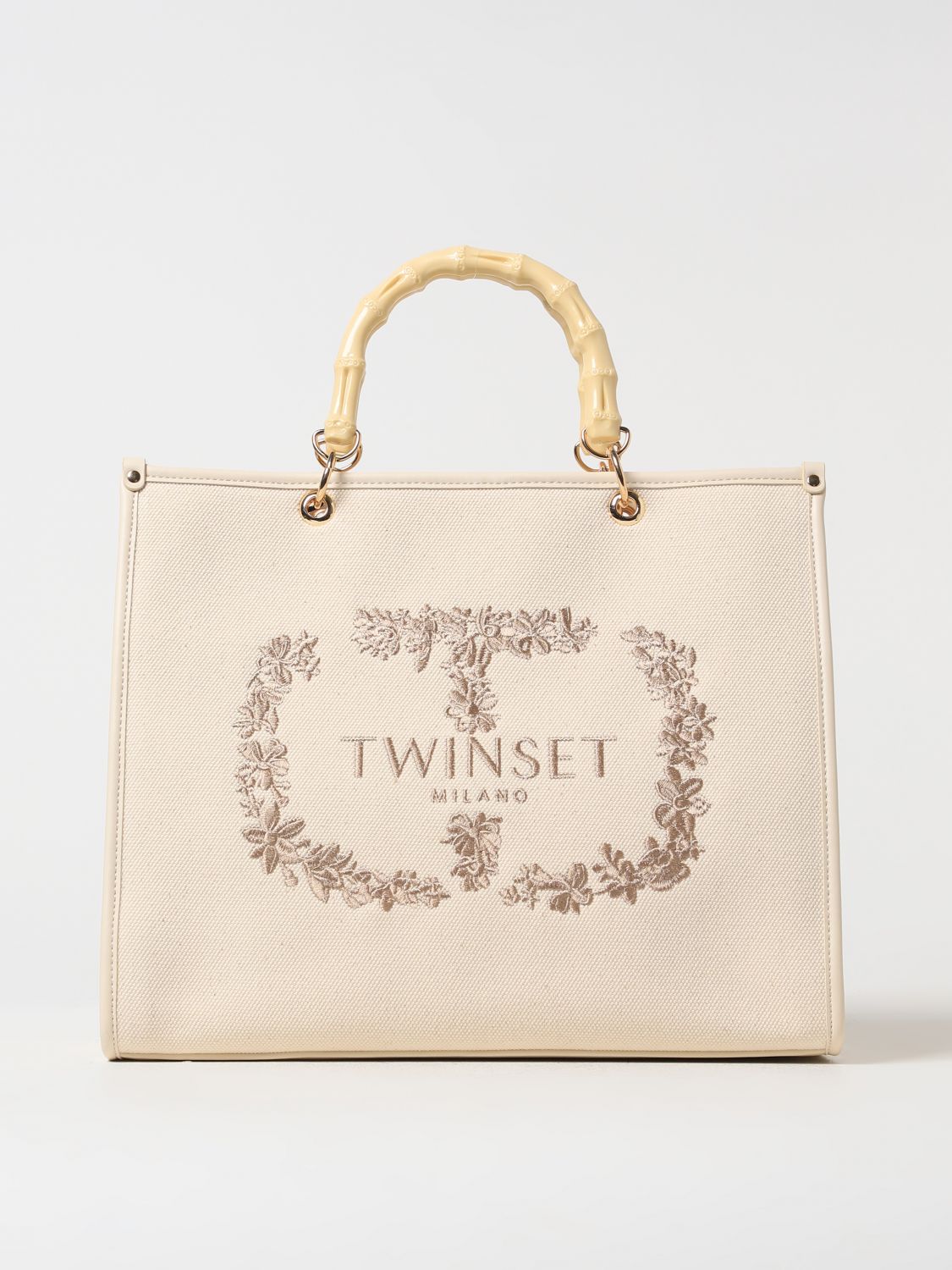 Twinset Tote Bags TWINSET Woman colour Yellow Cream