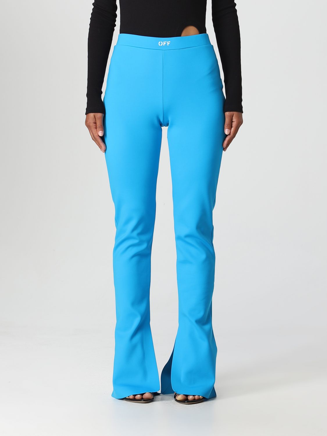 OFF-WHITE Trousers OFF-WHITE Woman colour Blue