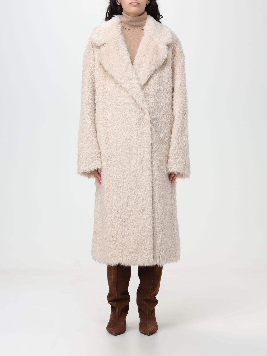 Stand Studio Fur Coats STAND STUDIO Woman colour White