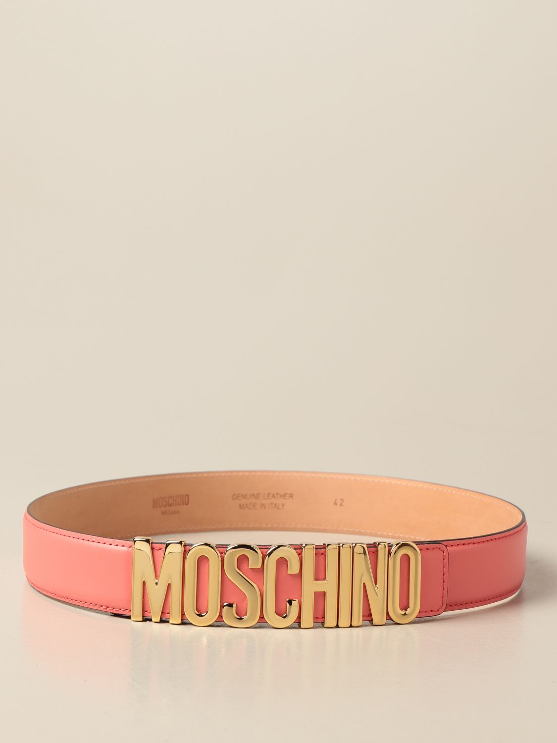 Boutique Moschino Moschino Boutique leather belt with lettering buckle