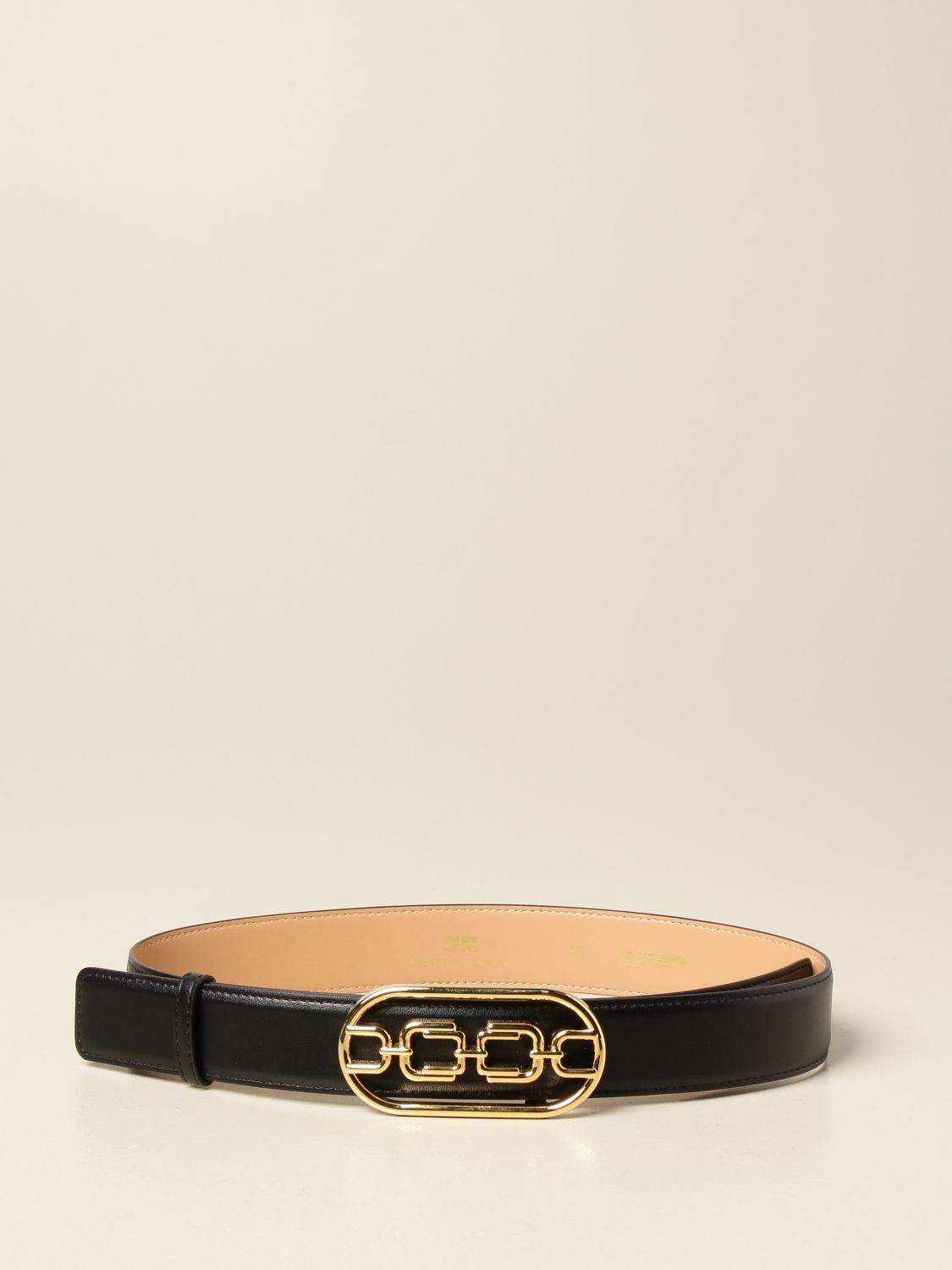 Elisabetta Franchi Elisabetta Franchi leather belt with logo buckle