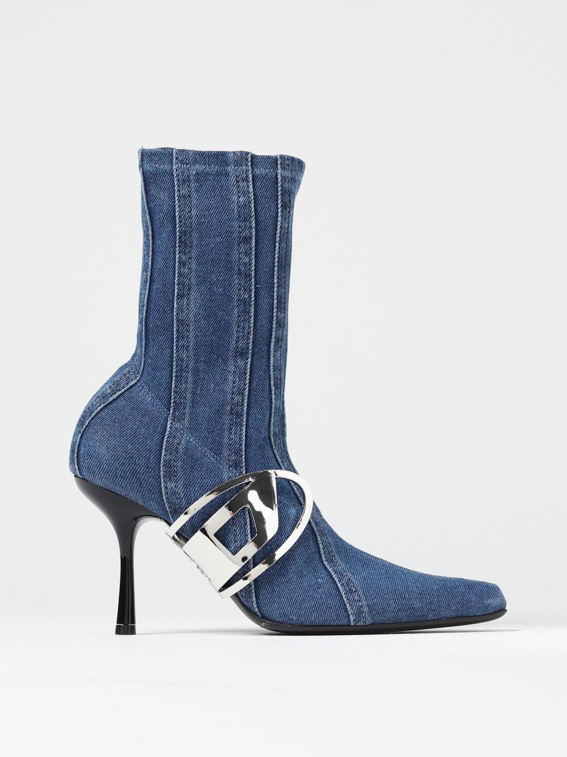 Diesel Flat Ankle Boots DIESEL Woman colour Denim