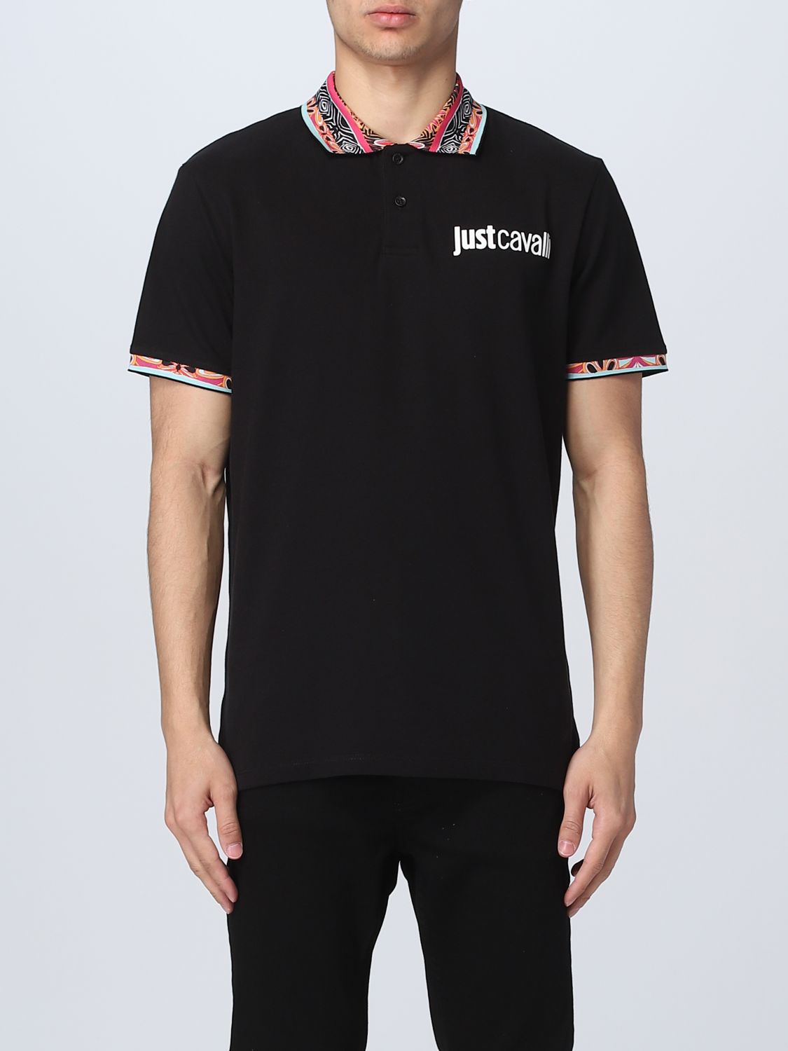 Just Cavalli Polo Shirt JUST CAVALLI Men colour Black