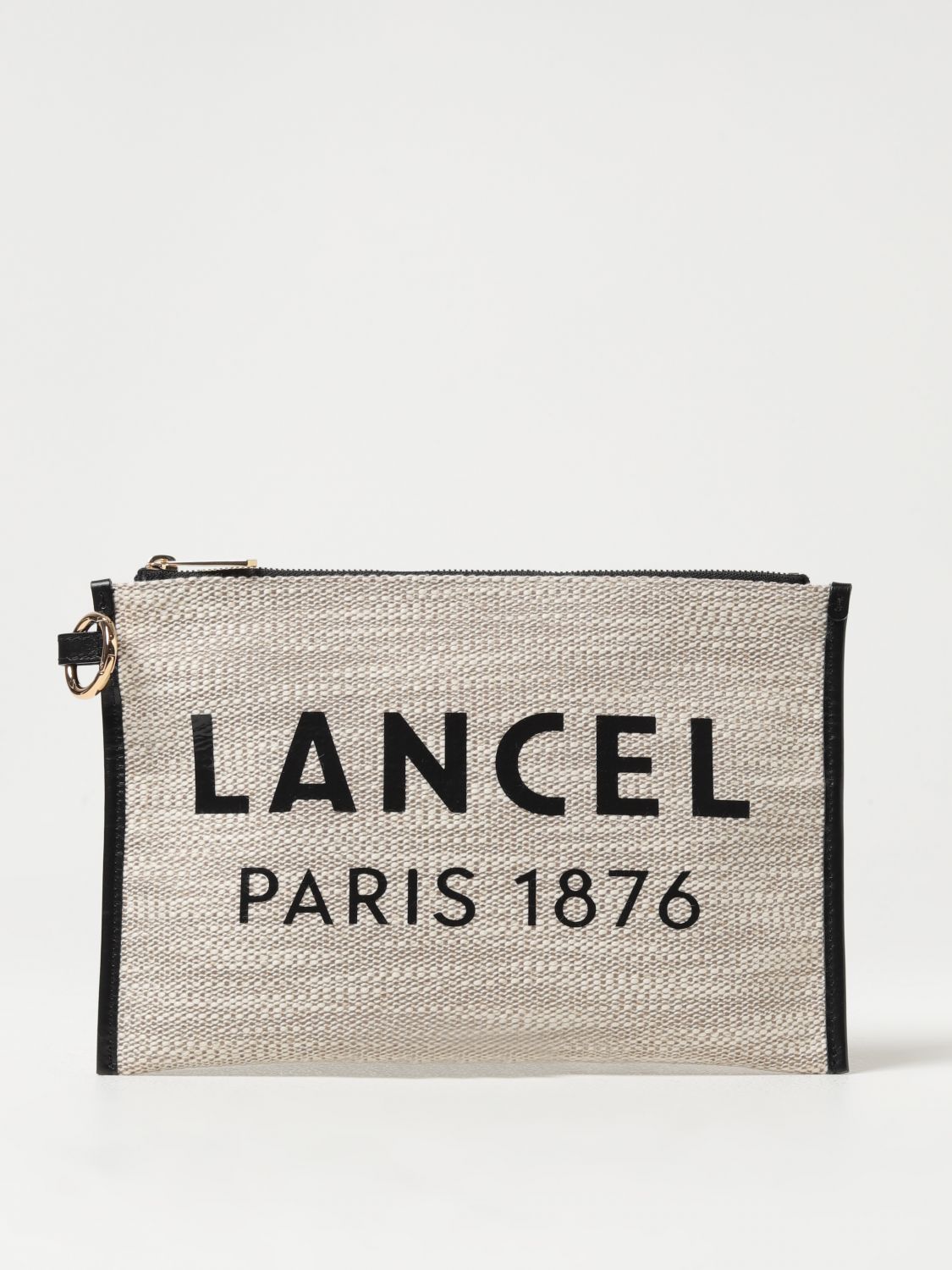 Lancel Clutch LANCEL Woman colour Beige