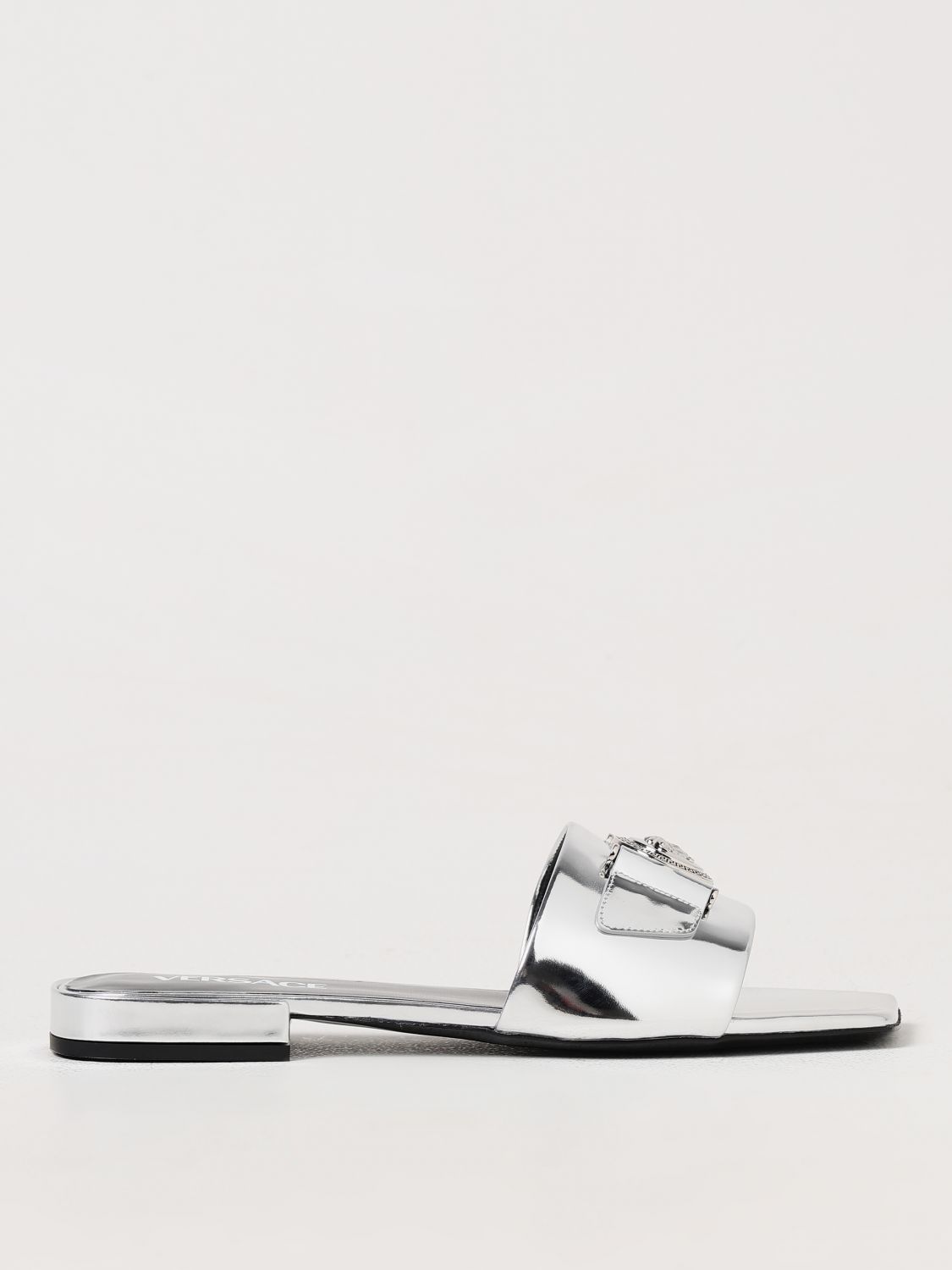 Versace Flat Sandals VERSACE Woman color Silver