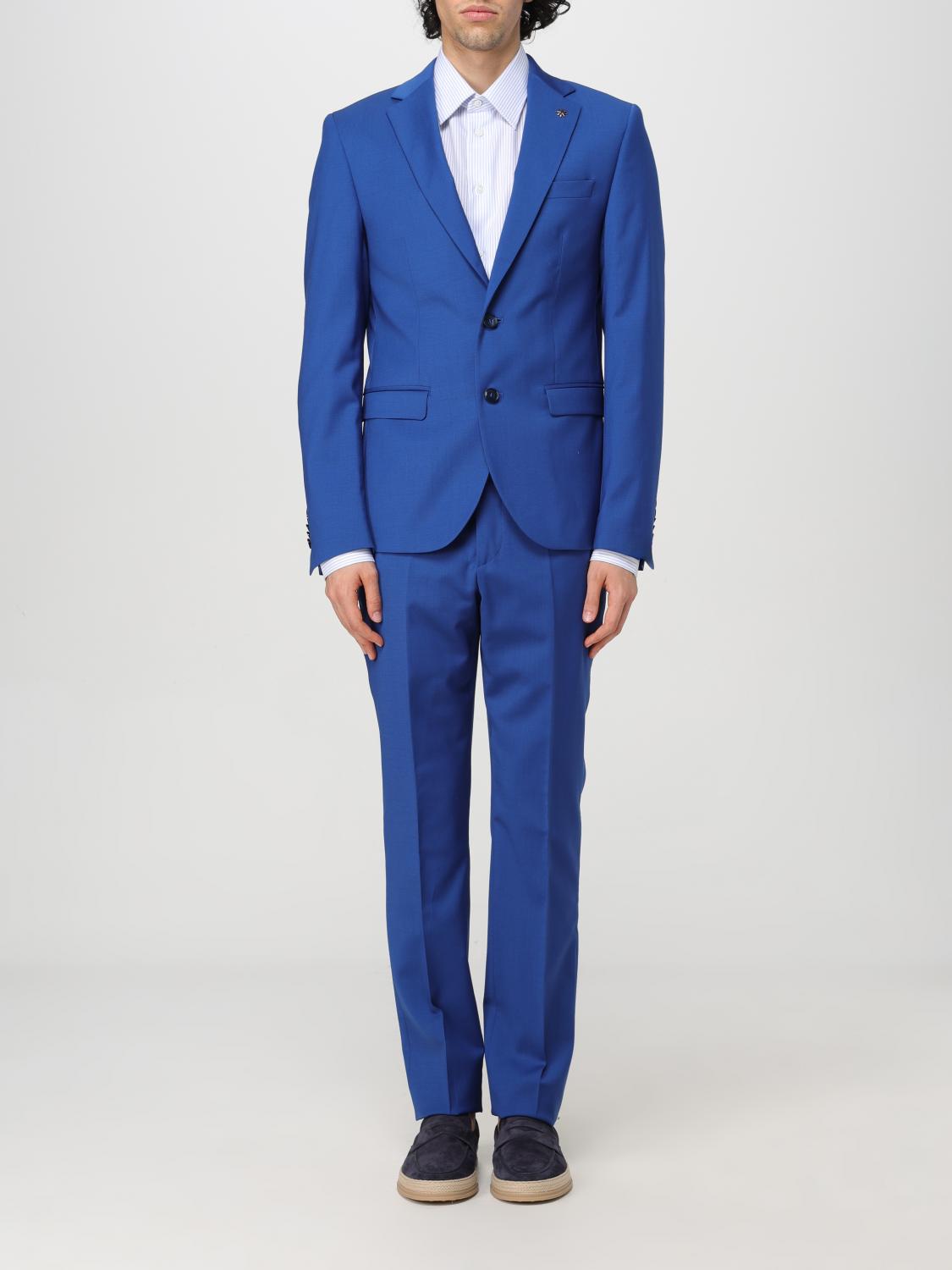 Manuel Ritz Suit MANUEL RITZ Men color Gnawed Blue