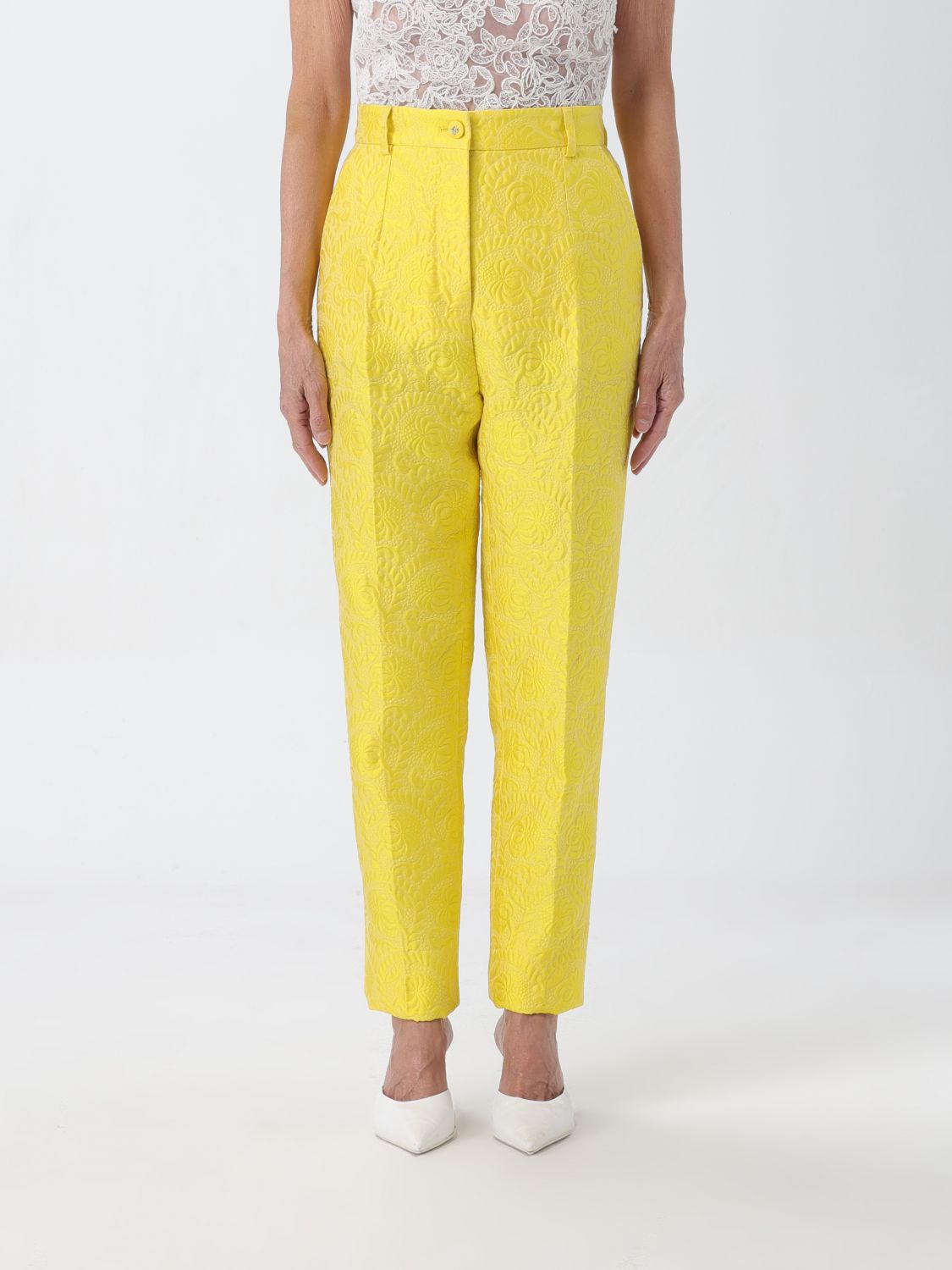 Dolce & Gabbana Trousers DOLCE & GABBANA Woman colour Yellow