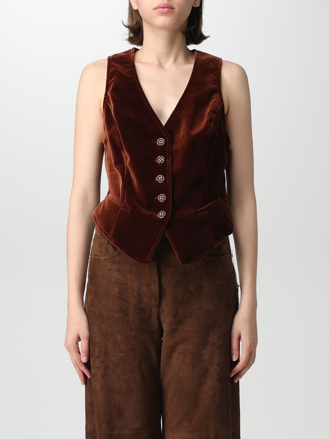 Etro Waistcoat ETRO Woman colour Brown