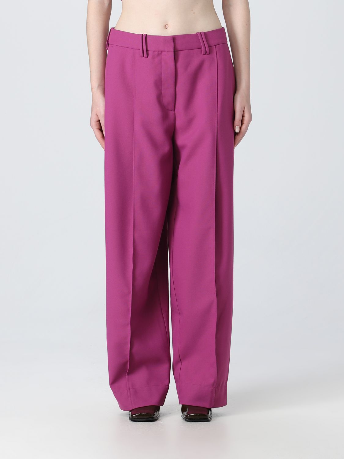 Ganni Trousers GANNI Woman colour Violet