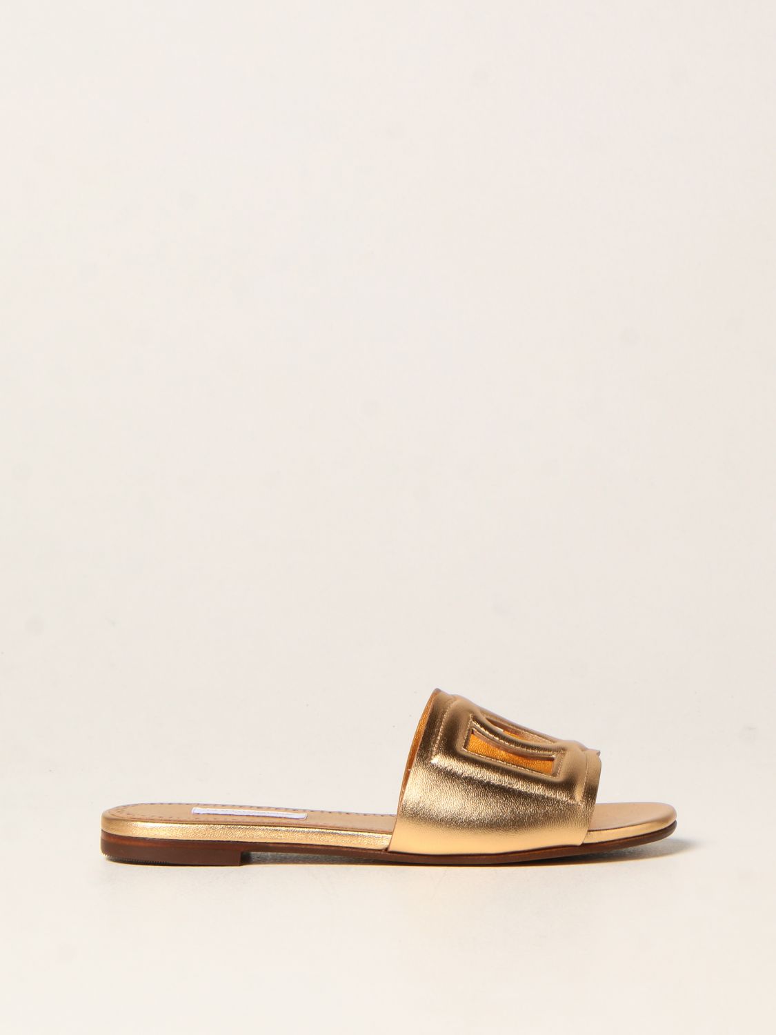 Dolce & Gabbana Dolce & Gabbana slide sandals in laminated leather