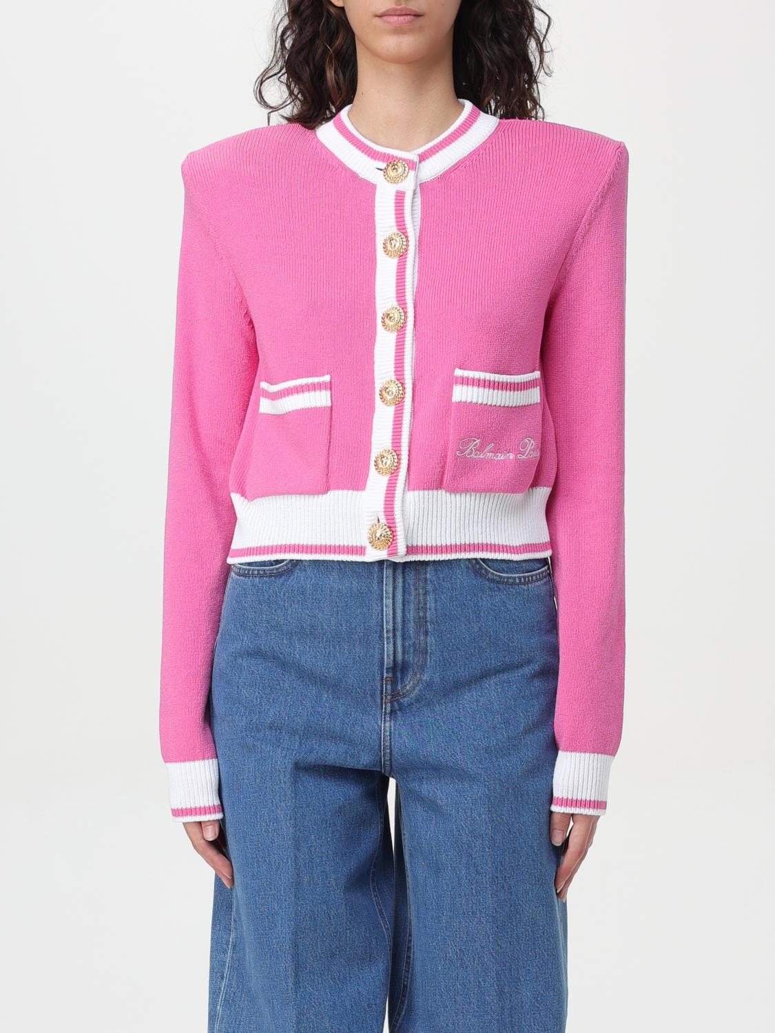 Balmain Cardigan BALMAIN Woman color Fuchsia