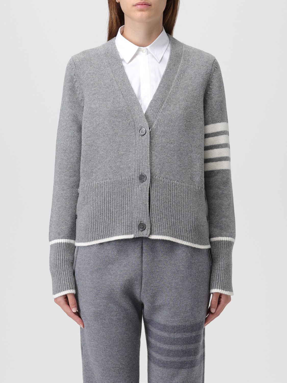 Thom Browne Cardigan THOM BROWNE Woman colour Grey