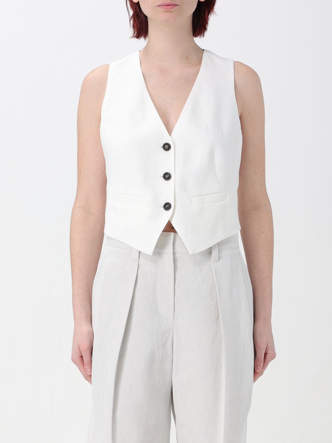 Brunello Cucinelli Waistcoat BRUNELLO CUCINELLI Woman colour White