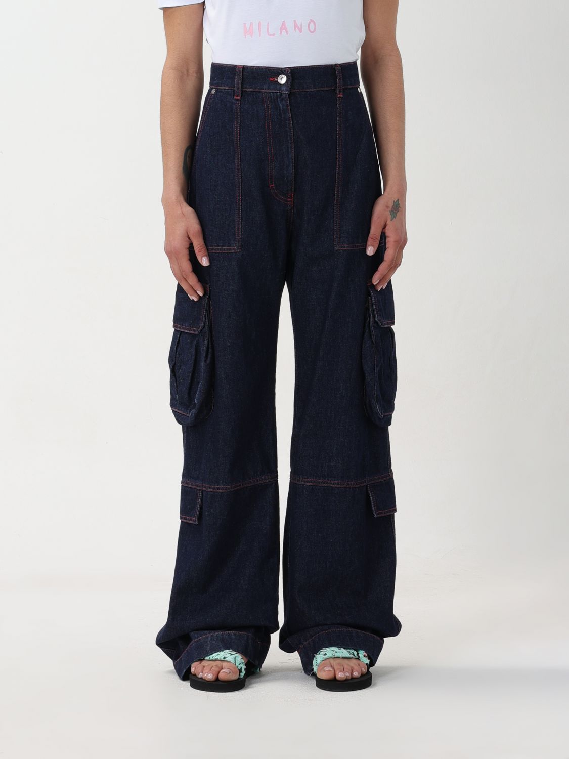 Msgm Trousers MSGM Woman colour Blue