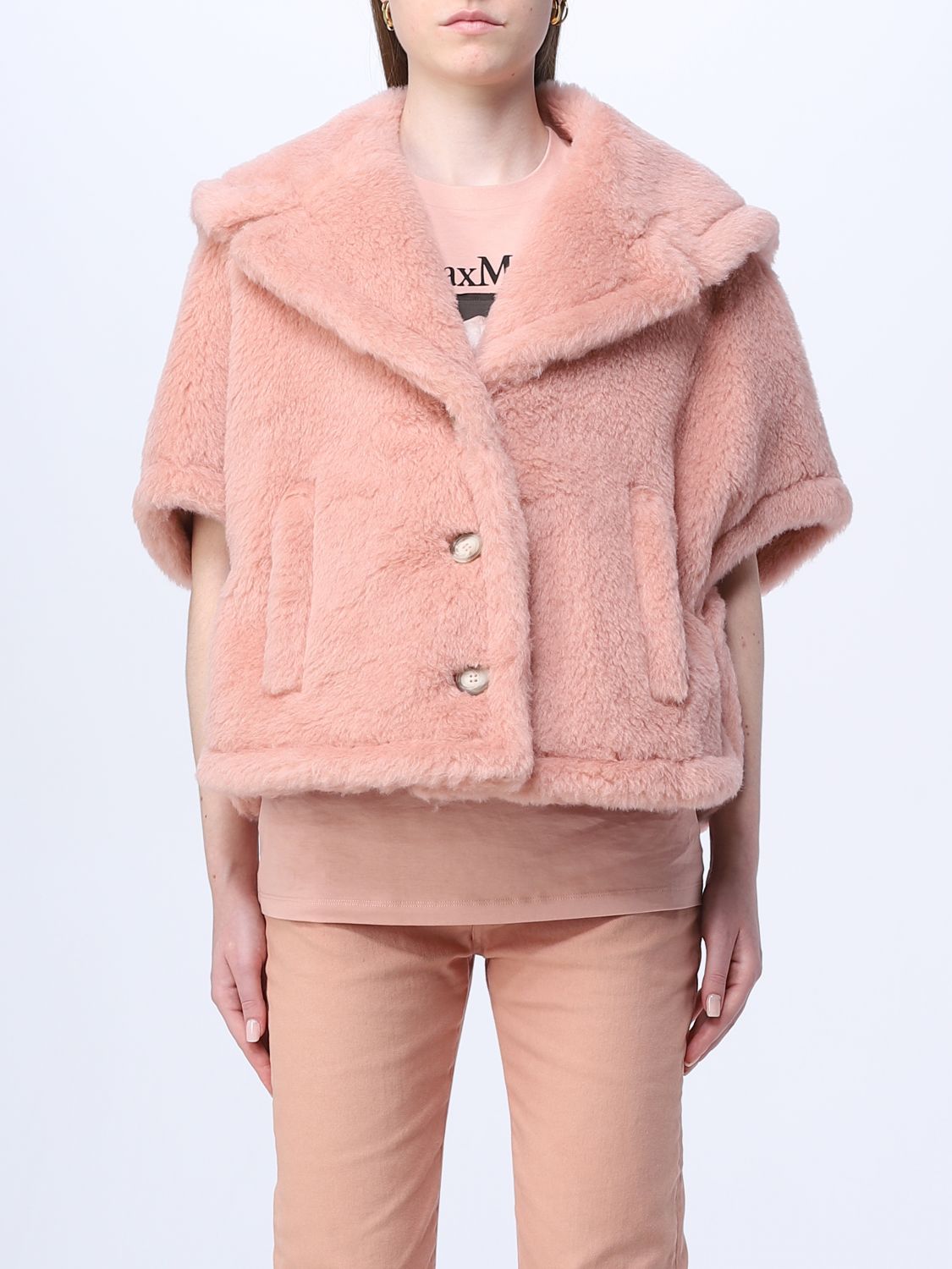 Max Mara Cloak MAX MARA Woman colour Pink