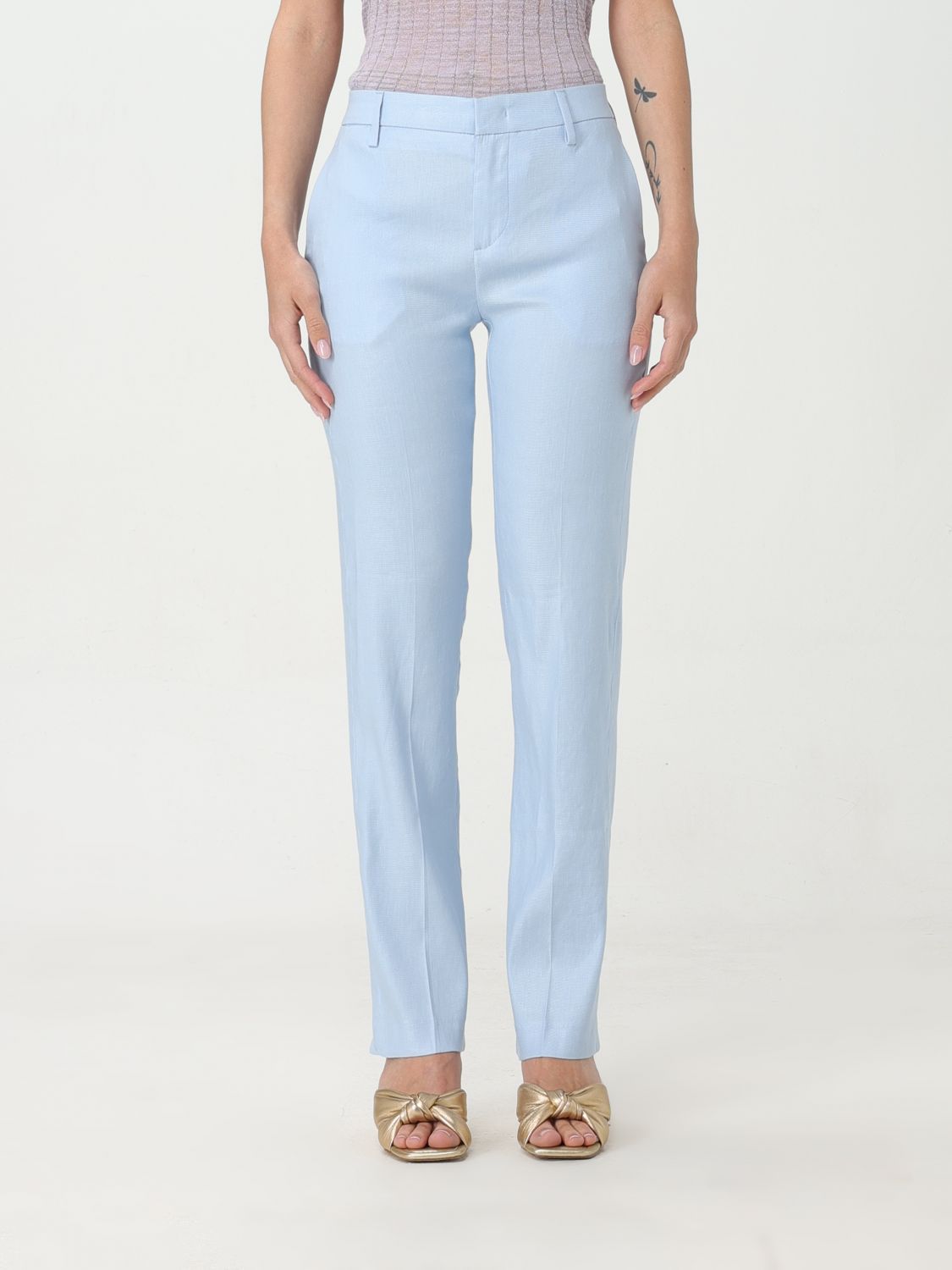 Dondup Trousers DONDUP Woman colour Gnawed Blue