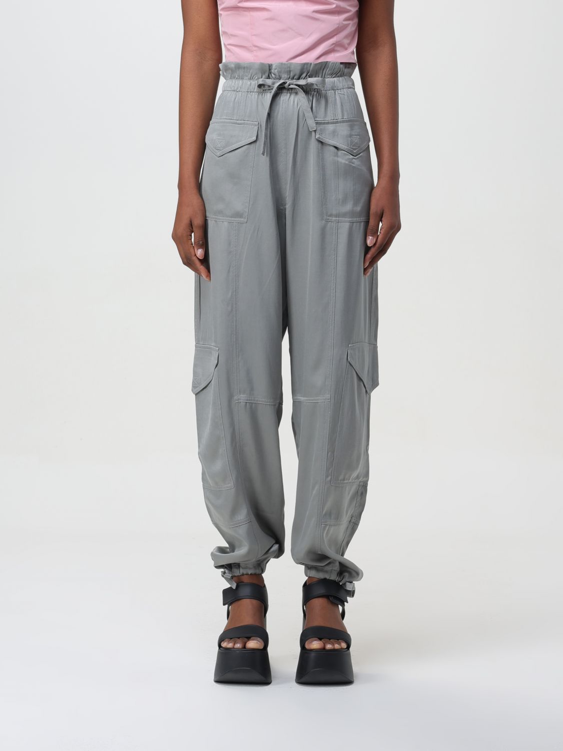 Ganni Trousers GANNI Woman colour Grey