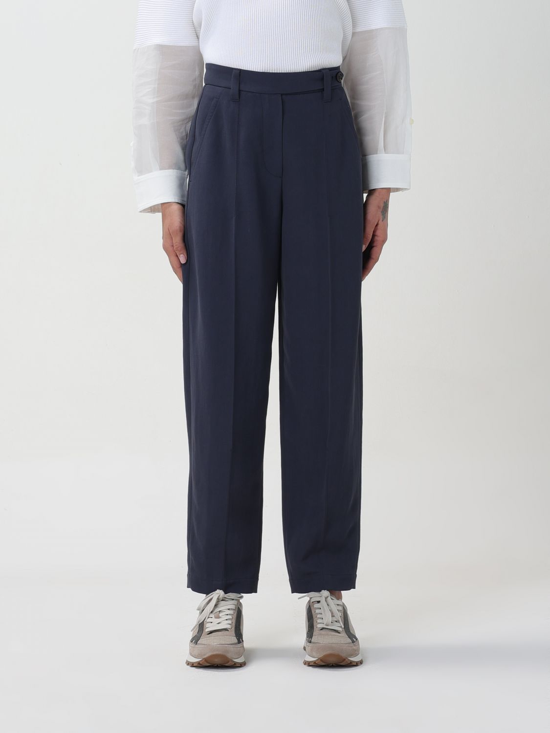 Brunello Cucinelli Trousers BRUNELLO CUCINELLI Woman colour Blue