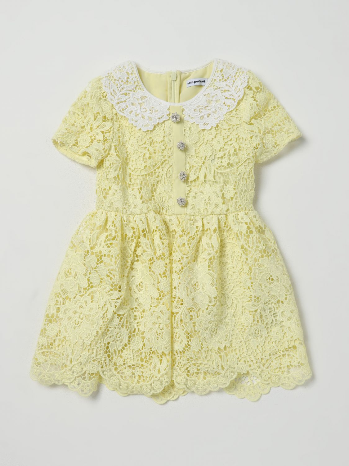 Self-Portrait Dress SELF-PORTRAIT Kids colour Yellow