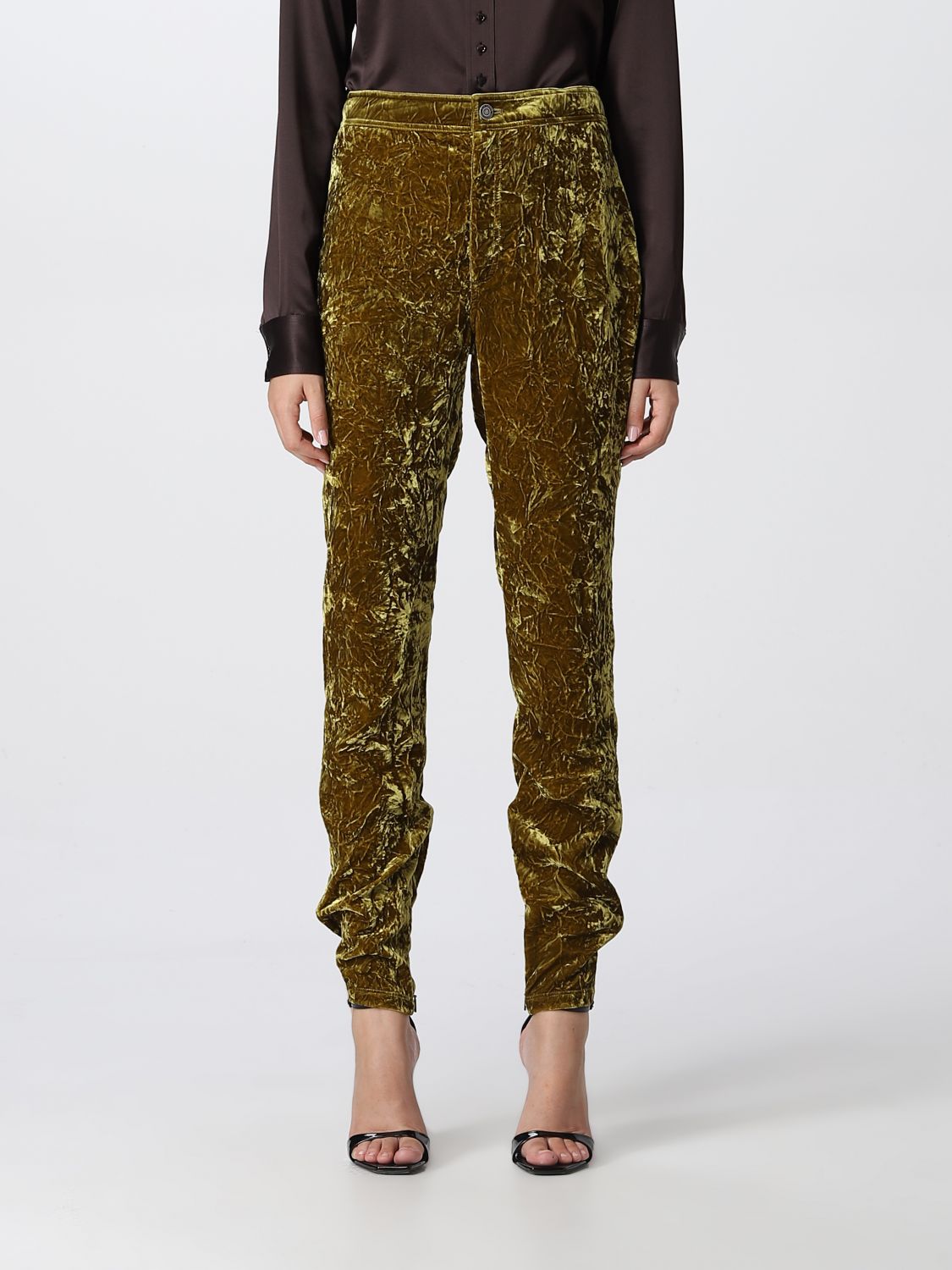 Saint Laurent Trousers SAINT LAURENT Woman colour Ocher