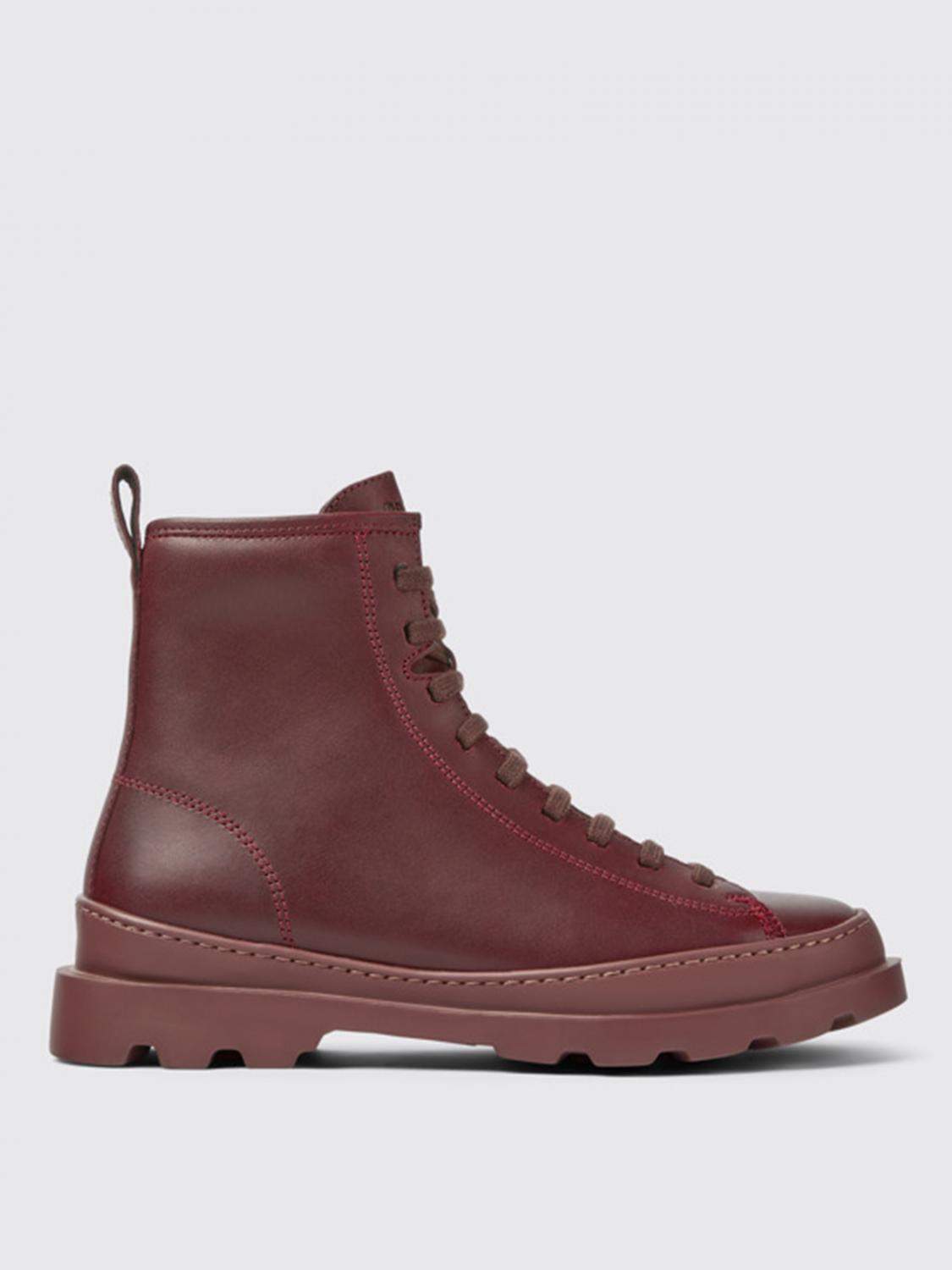 Camper Flat Ankle Boots CAMPER Woman colour Burgundy