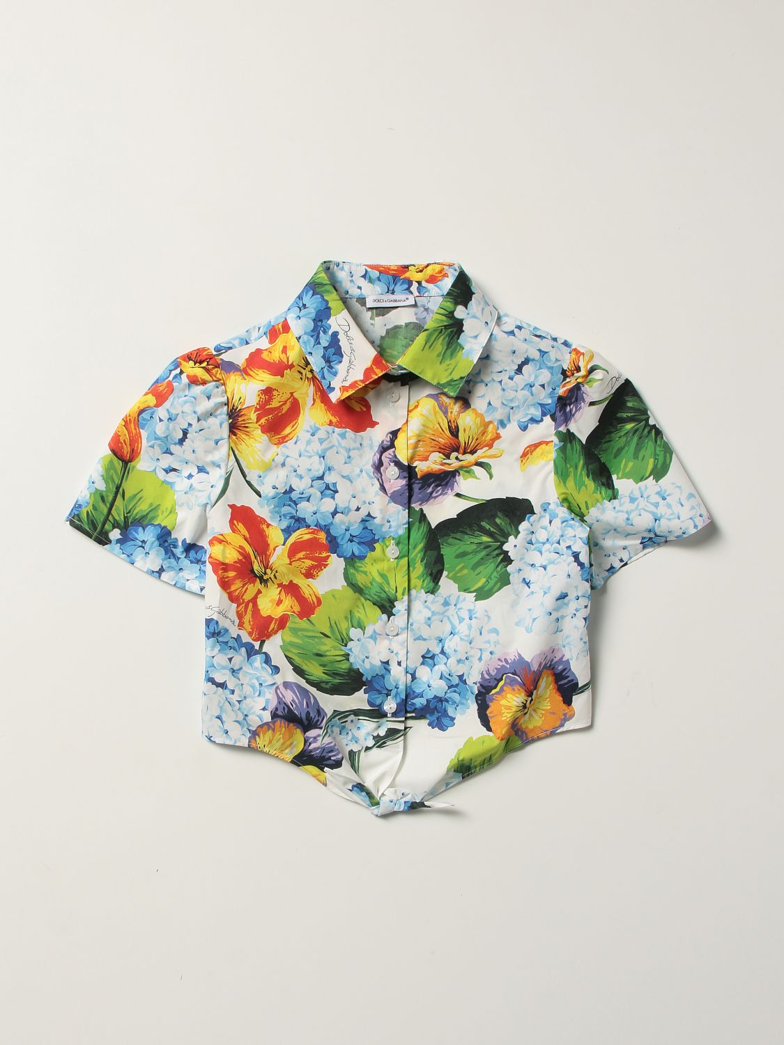 Dolce & Gabbana Dolce & Gabbana hydrangea-print poplin shirt