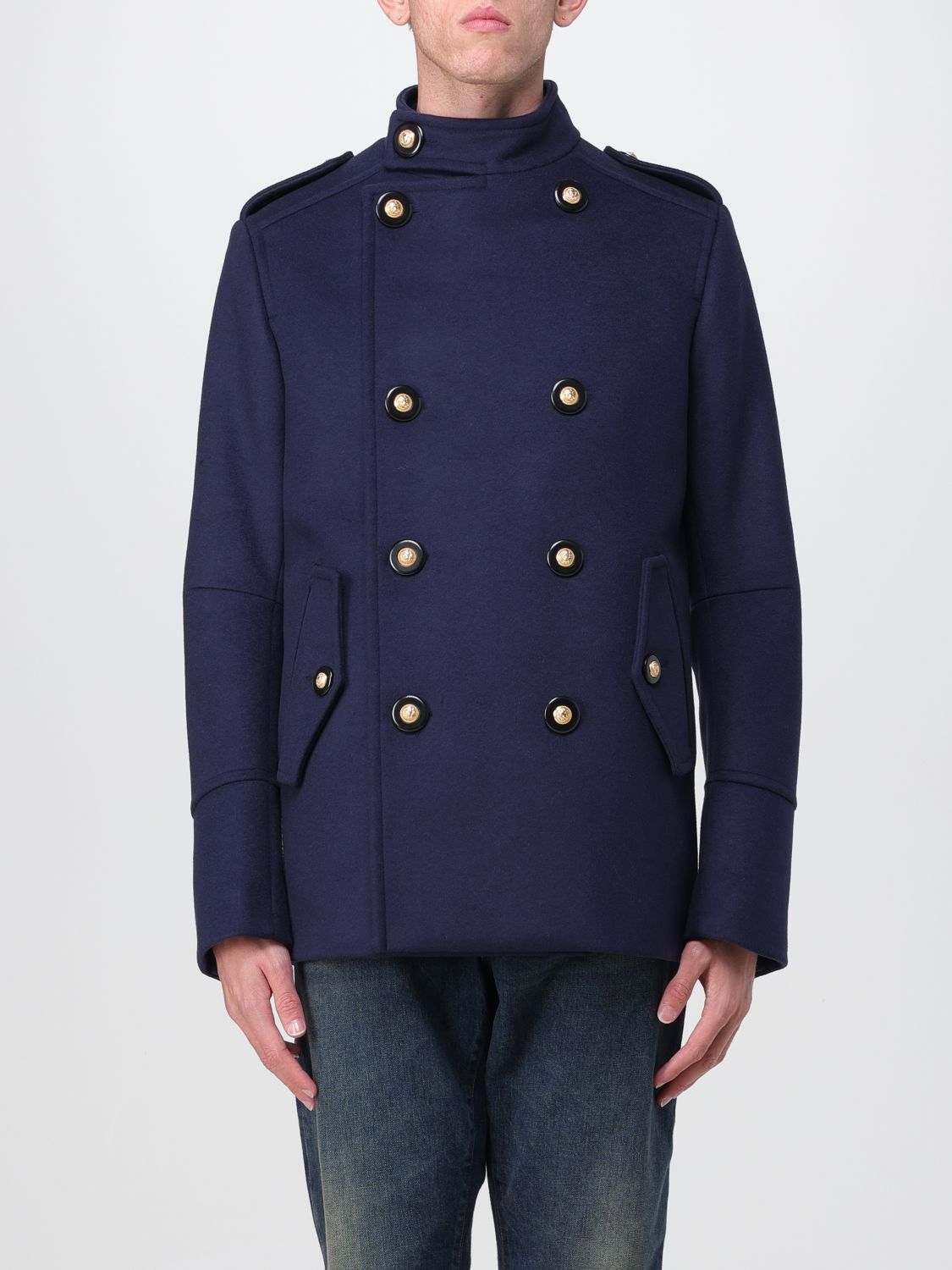 Balmain Coat BALMAIN Men colour Blue