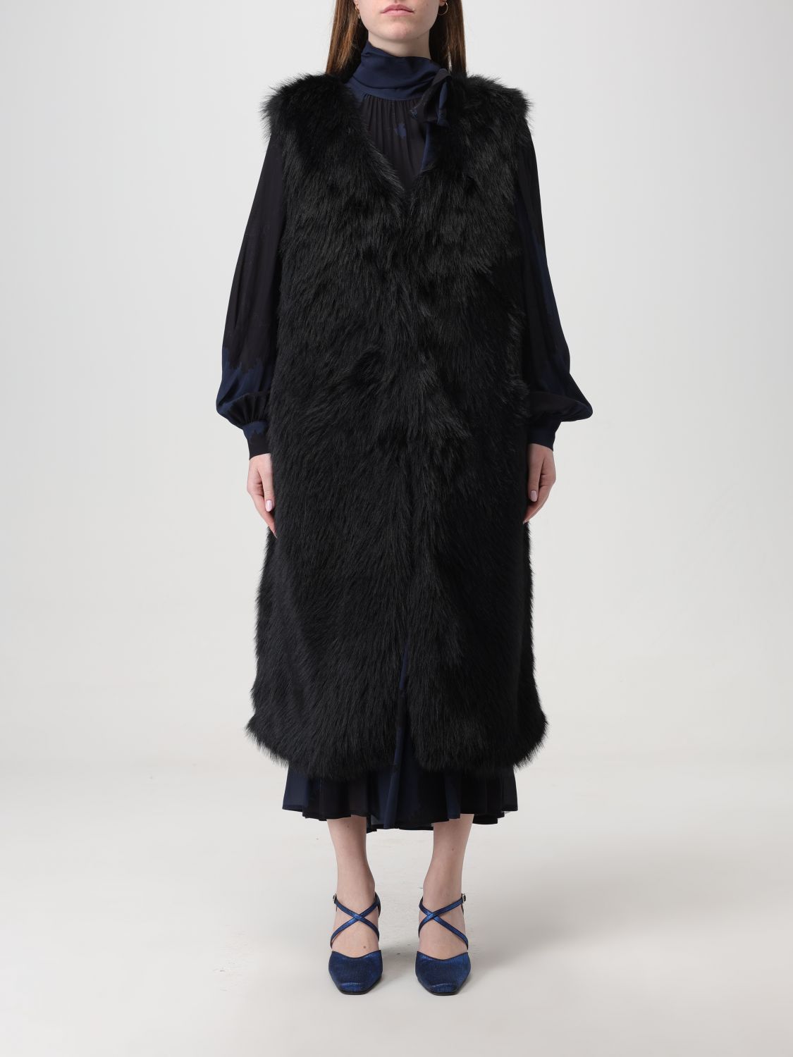 Meimeij Fur Coats MEIMEIJ Woman colour Black
