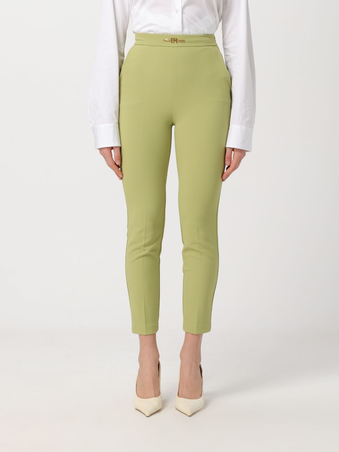 Elisabetta Franchi Trousers ELISABETTA FRANCHI Woman colour Green