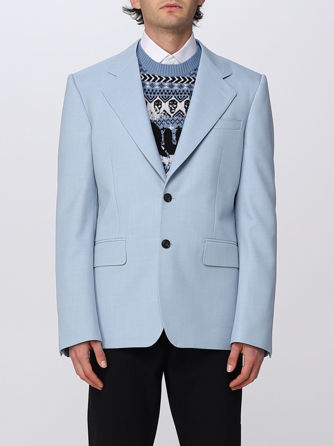 Alexander McQueen Blazer ALEXANDER MCQUEEN Men colour Gnawed Blue