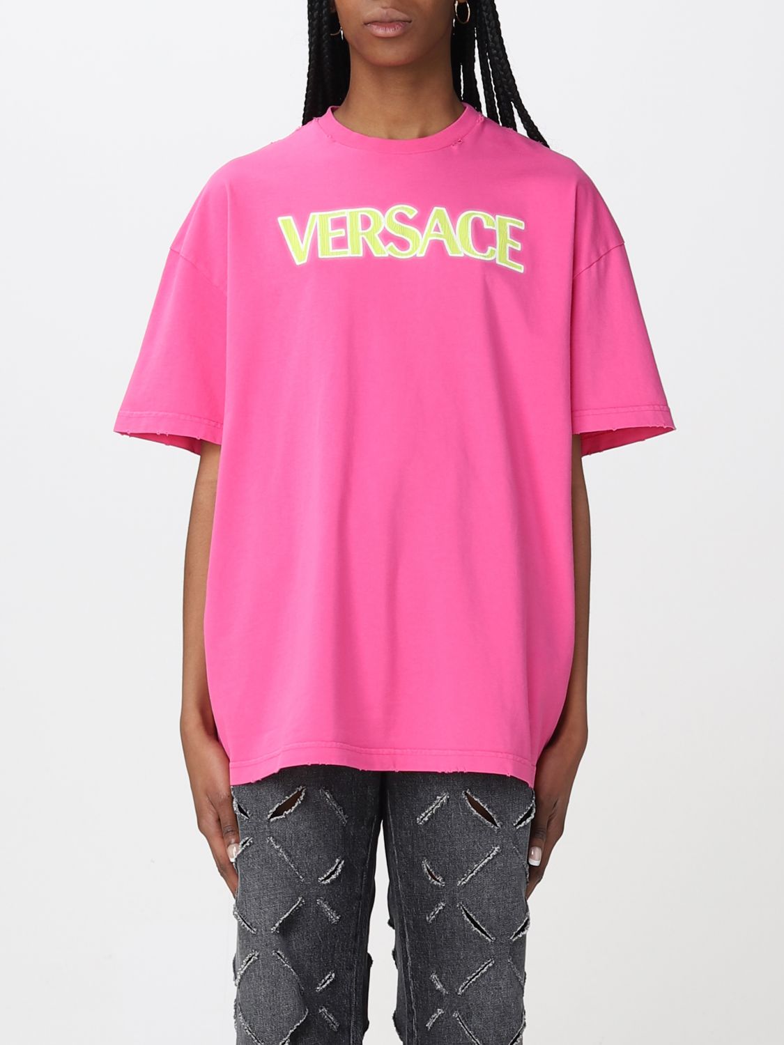 Versace T-Shirt VERSACE Woman colour Fuchsia