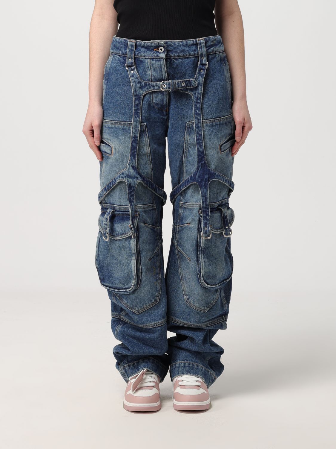 OFF-WHITE Trousers OFF-WHITE Woman colour Denim