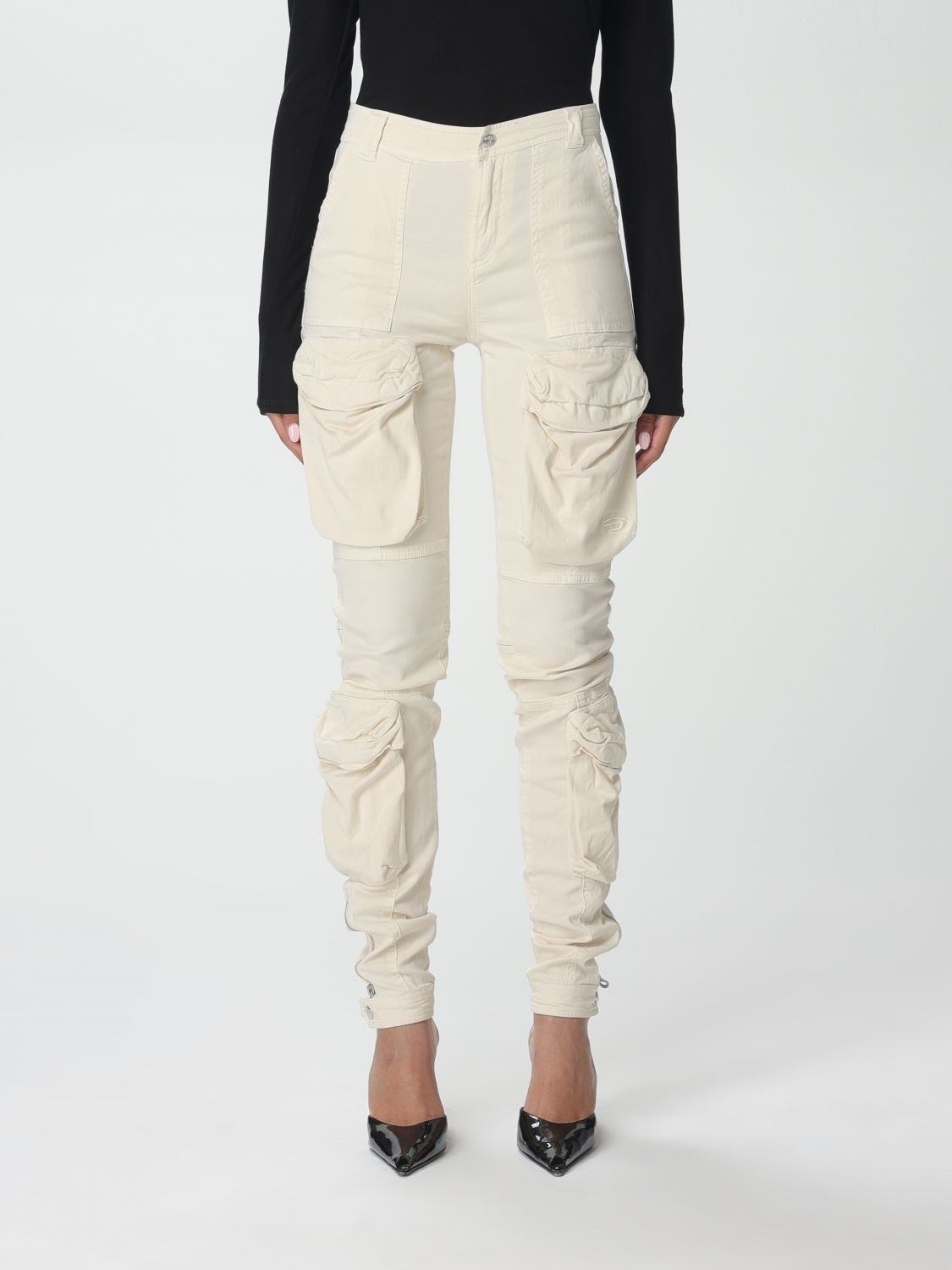 Diesel Trousers DIESEL Woman colour White