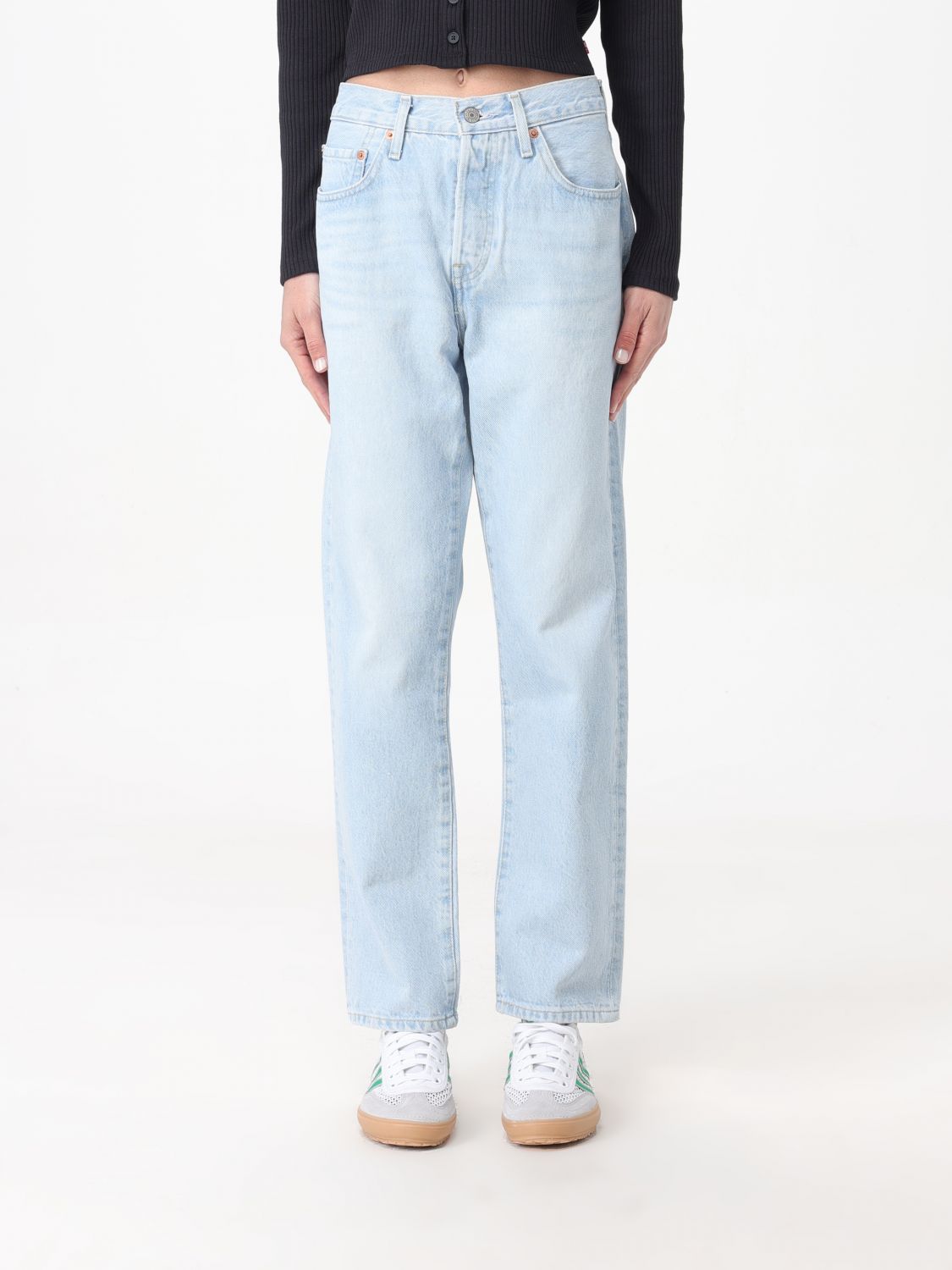 Levi's Trousers LEVI'S Woman colour Gnawed Blue