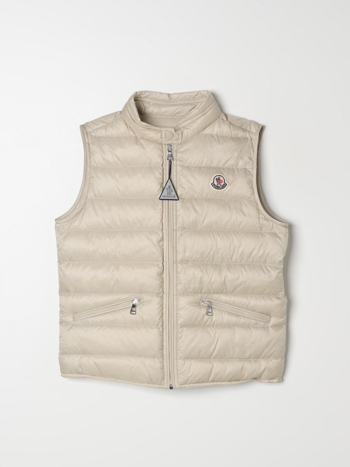 Moncler Waistcoat MONCLER Kids colour Beige