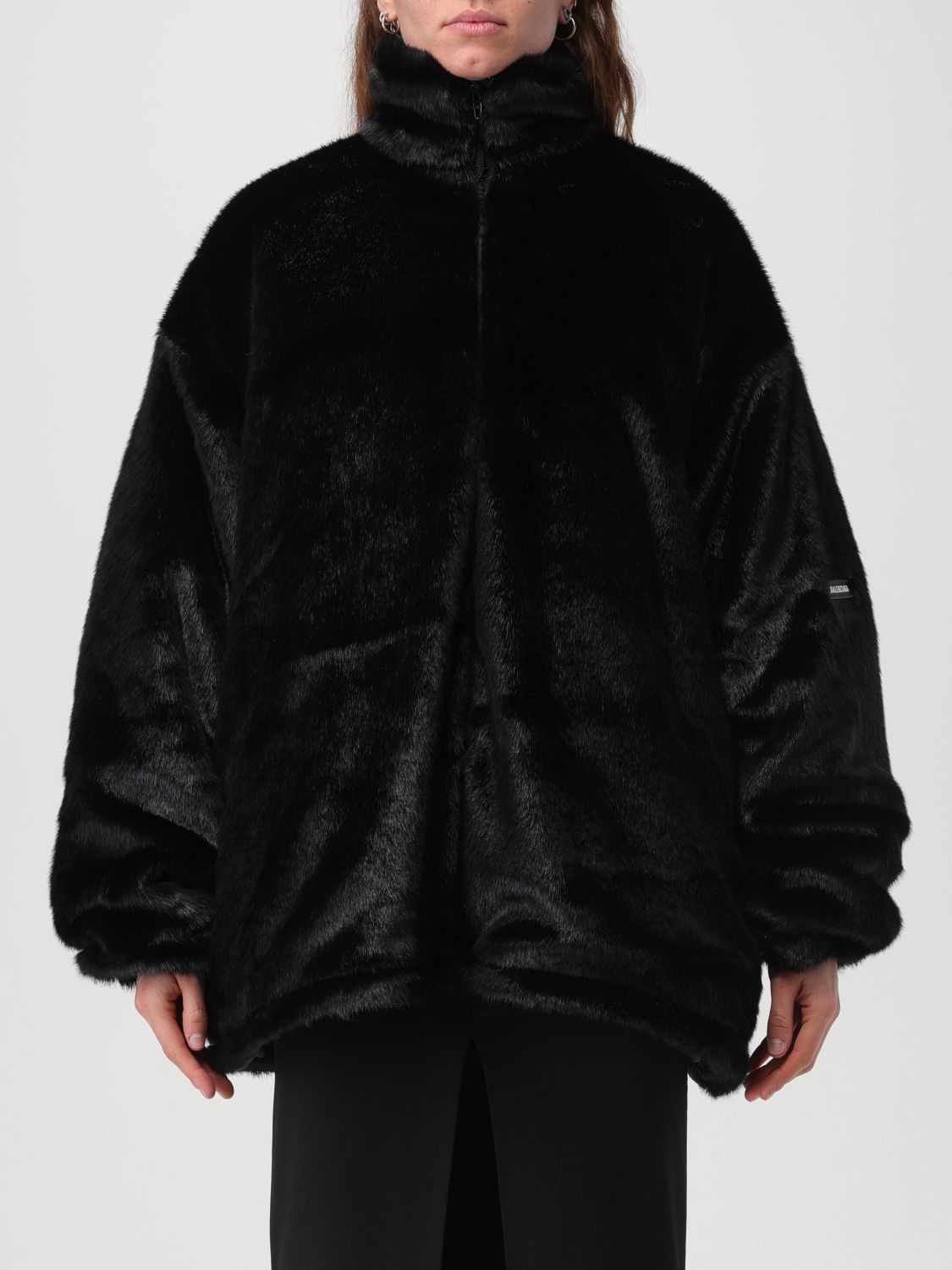 Balenciaga Fur Coats BALENCIAGA Woman colour Black