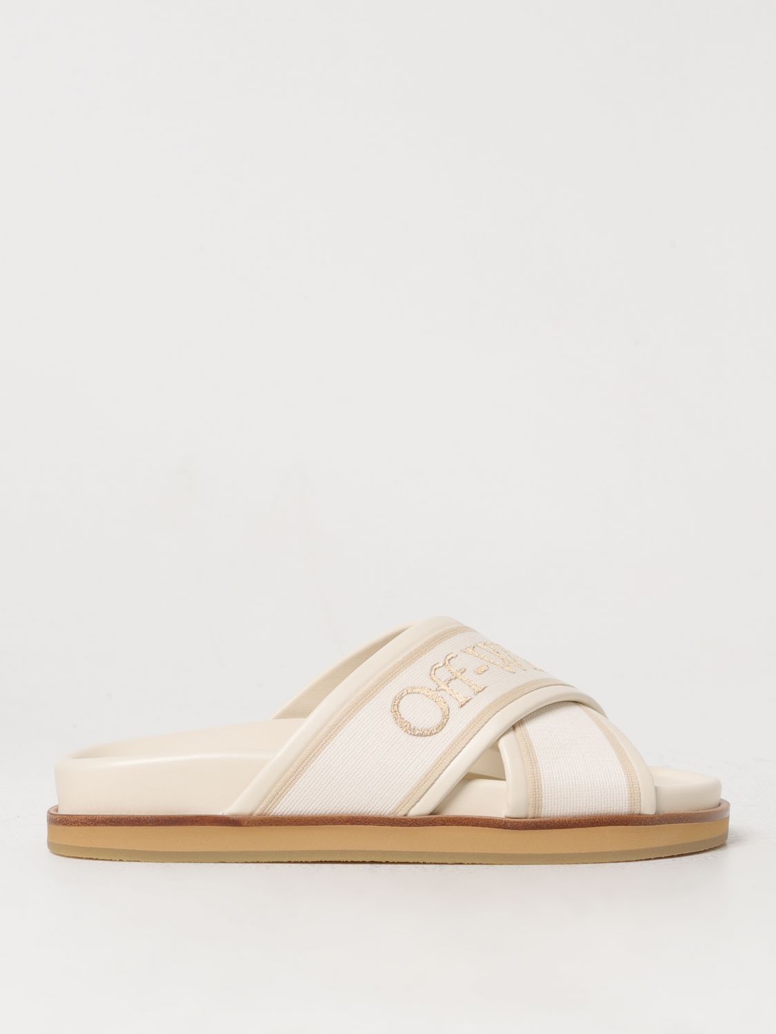 OFF-WHITE Flat Sandals OFF-WHITE Woman colour Beige