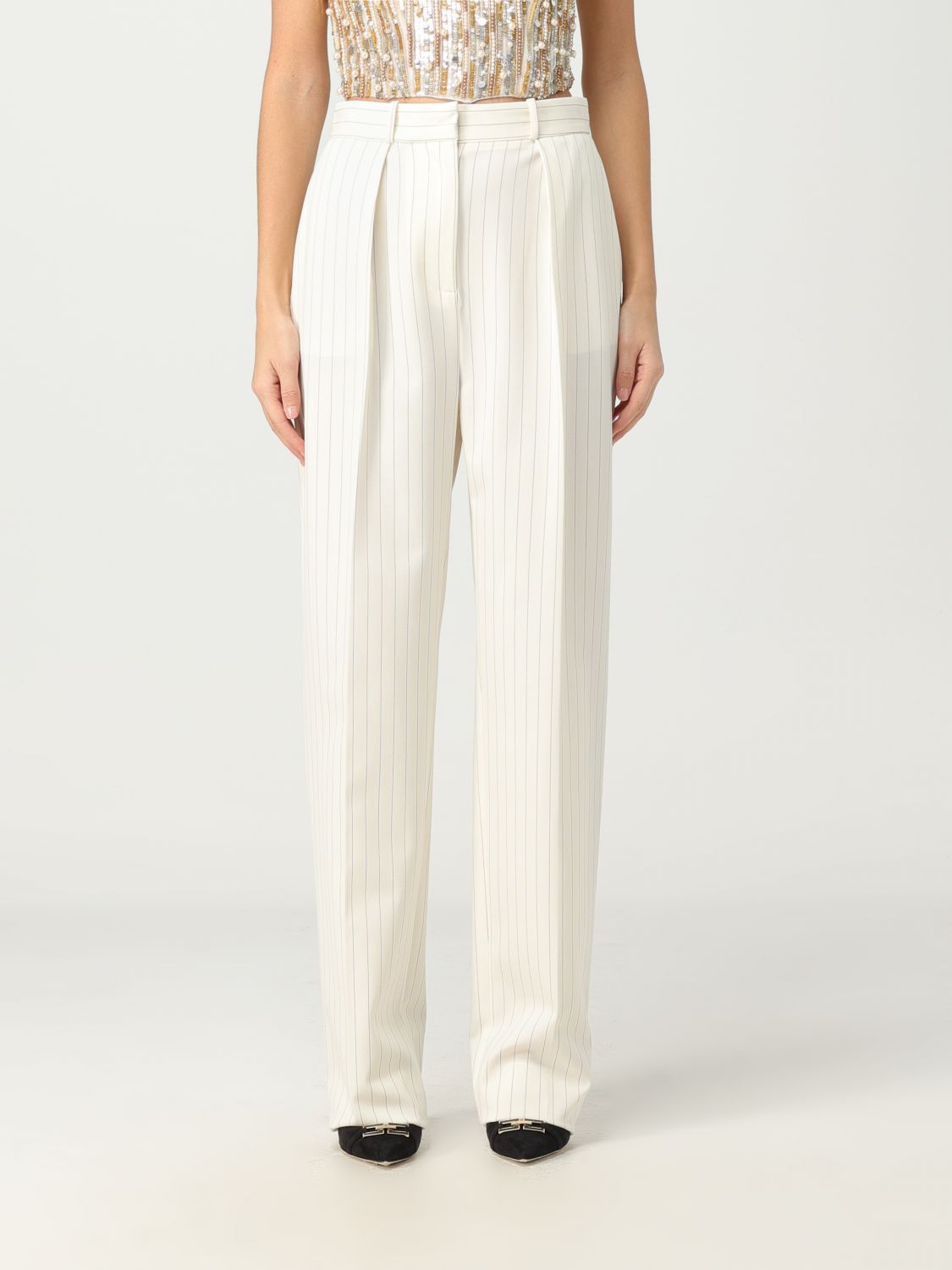 Elisabetta Franchi Trousers ELISABETTA FRANCHI Woman colour White