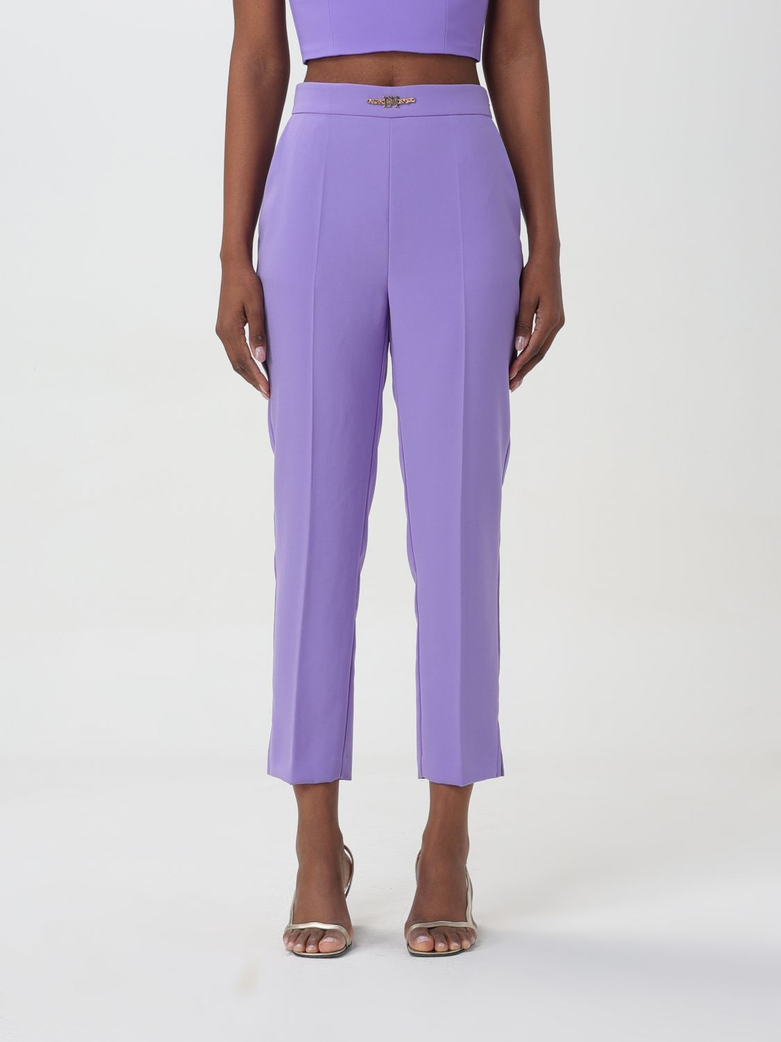 Elisabetta Franchi Trousers ELISABETTA FRANCHI Woman colour Violet